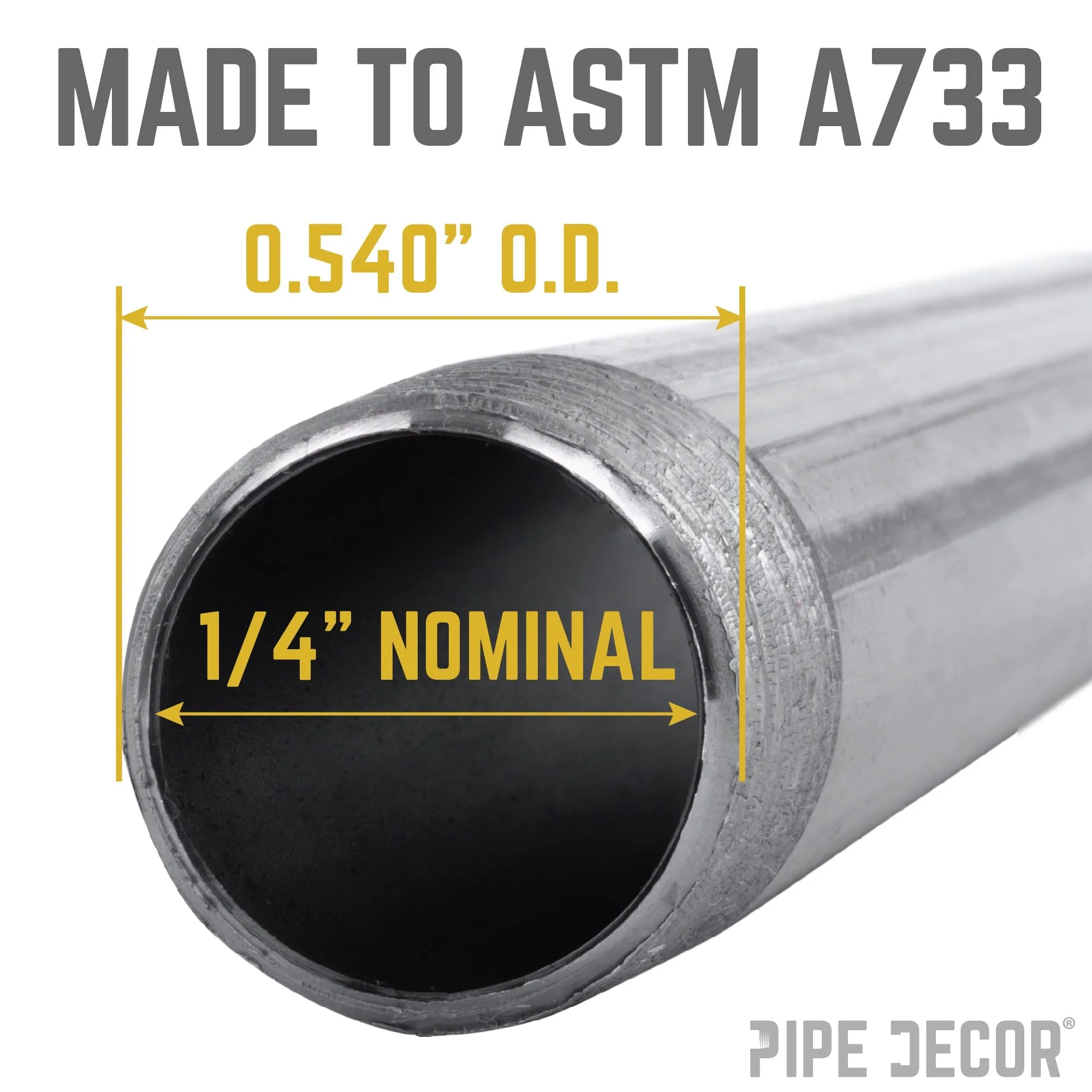 1/4 in. x 12 in. Black Pipe - Image 3