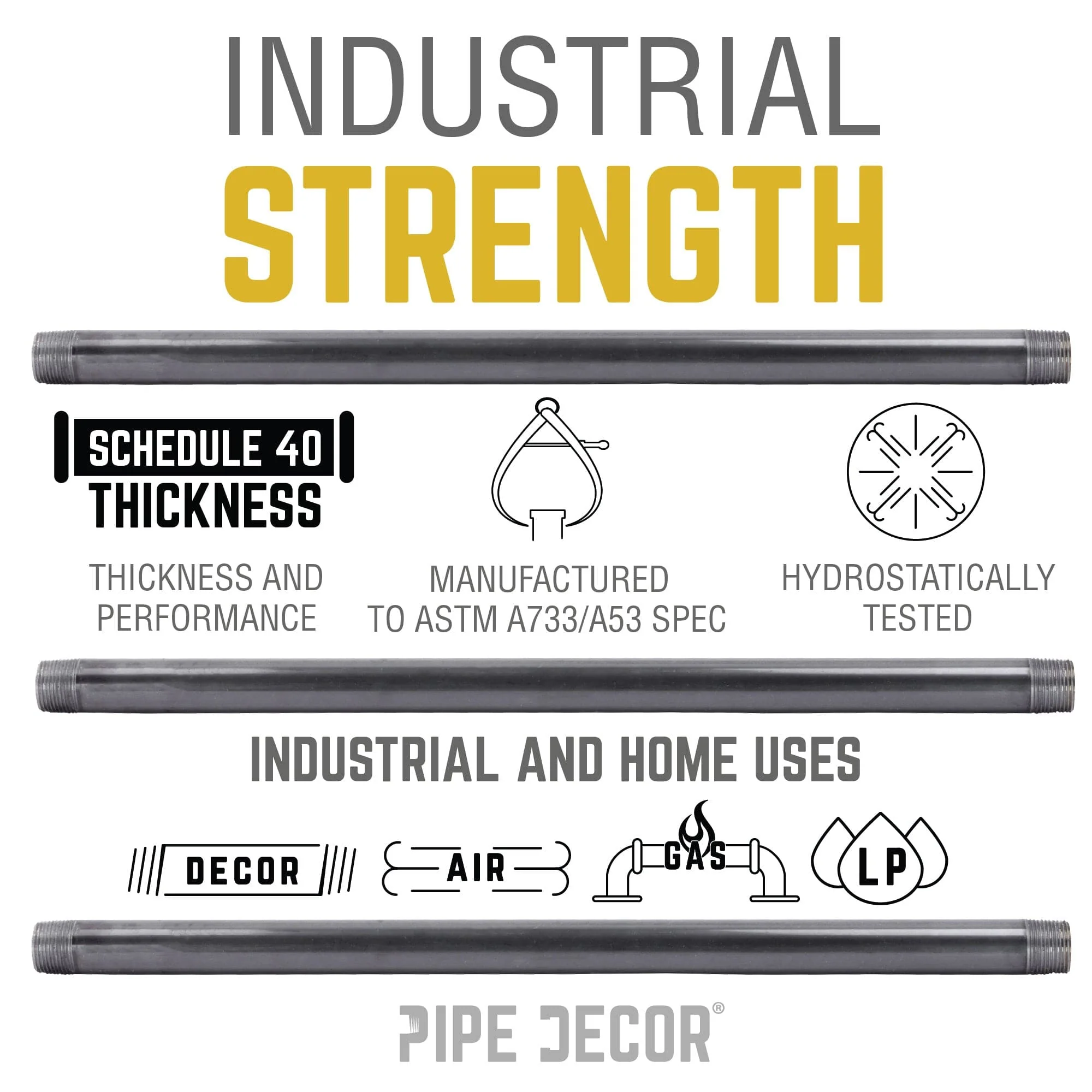 1/4 in. x 12 in. Black Pipe - Image 5