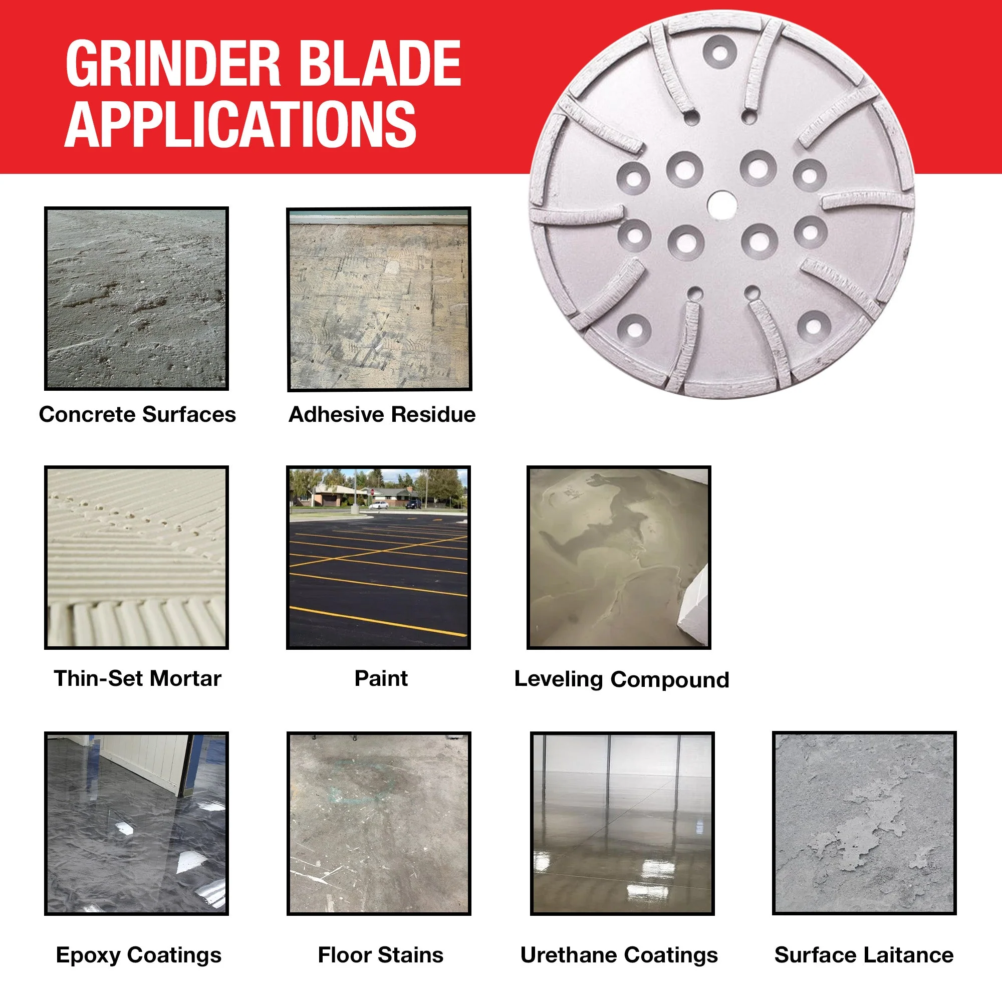 10" Grinding Wheel Diamond 20 Segments Concrete Floor Grinder Disc Blade for Leveling, Coating Removal, and Surface Prep - Image 3