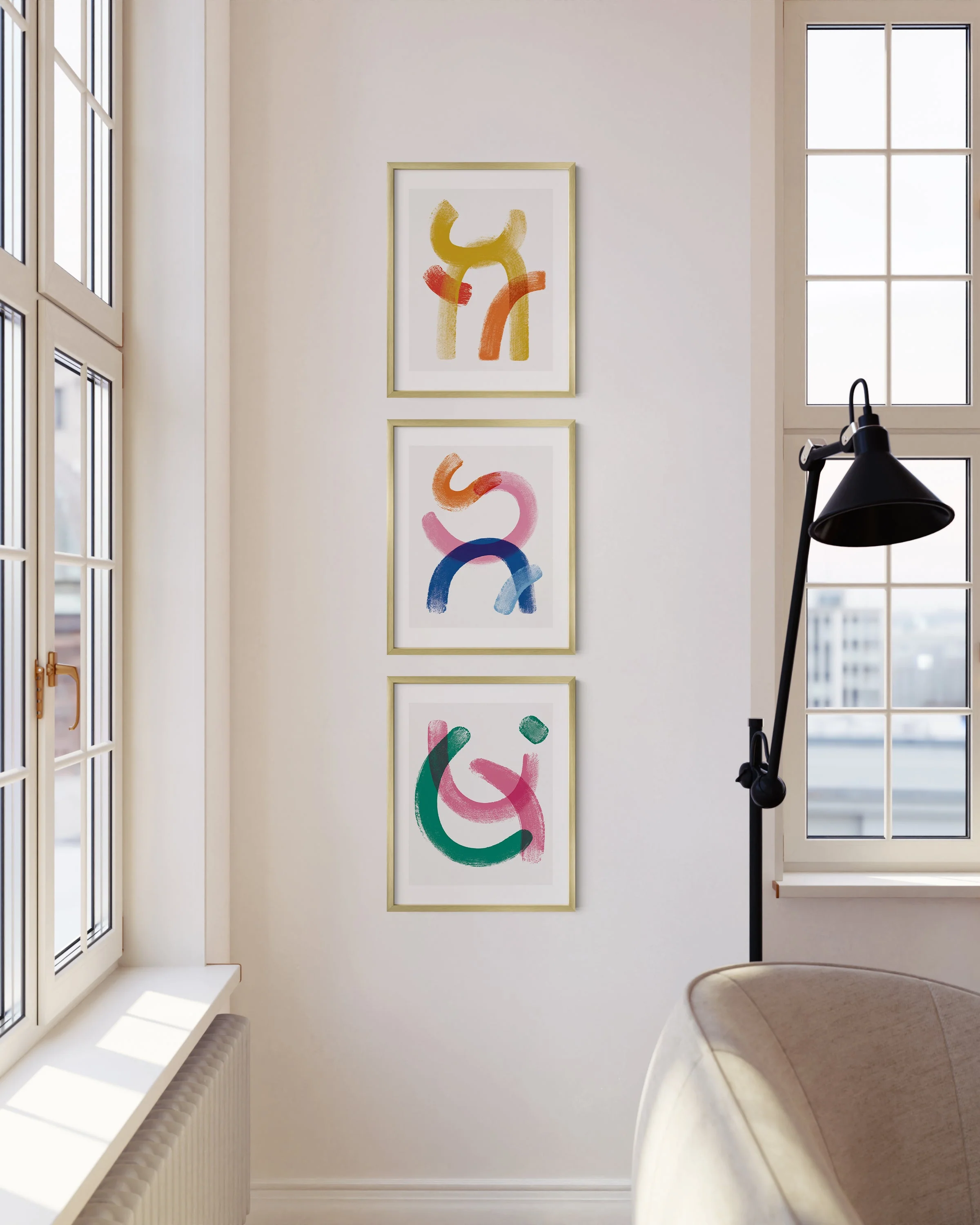 12x16 in, Set of 3, Gold Aluminum - Image 3