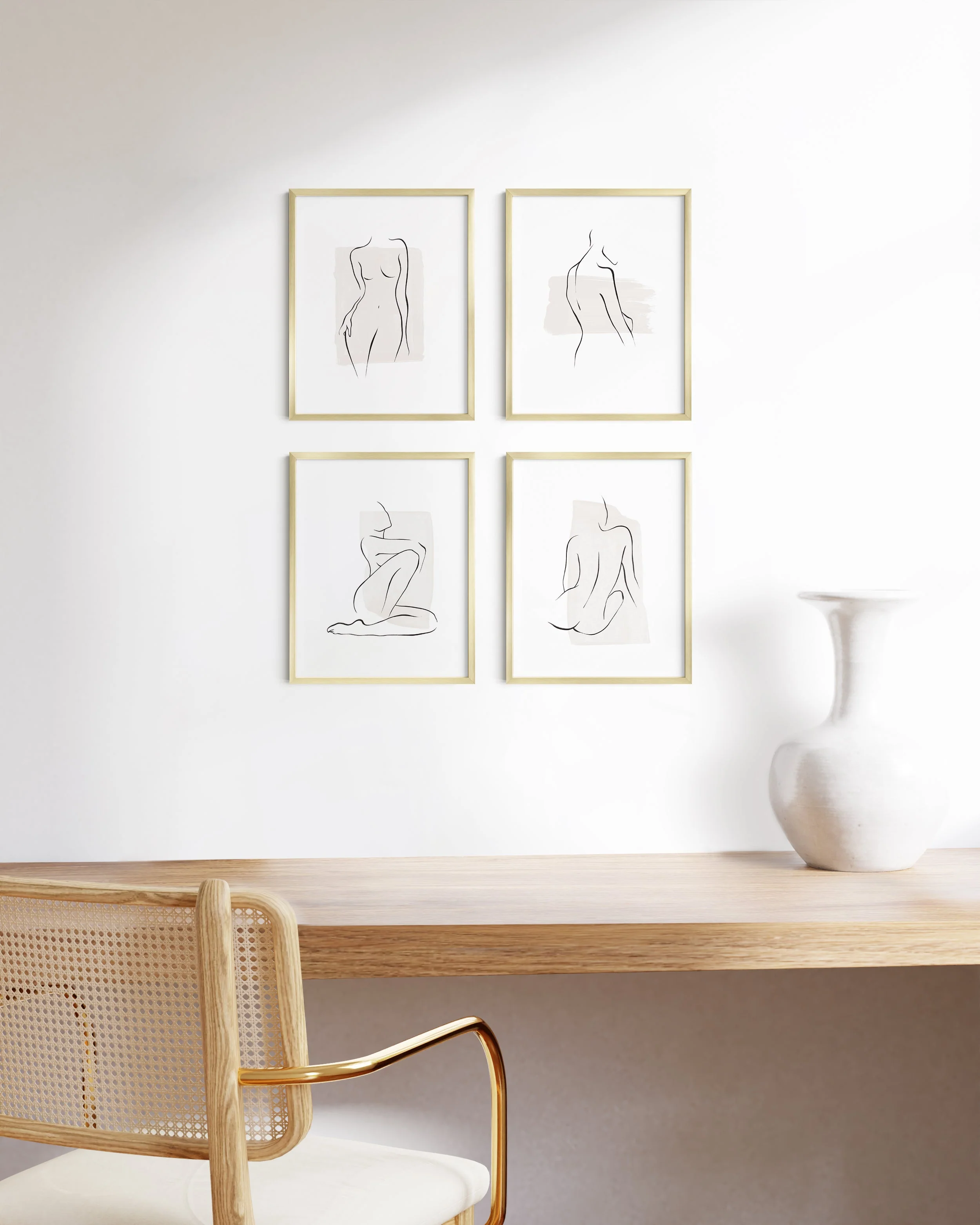 12x16 in, Set of 4, Gold Aluminum - Image 3