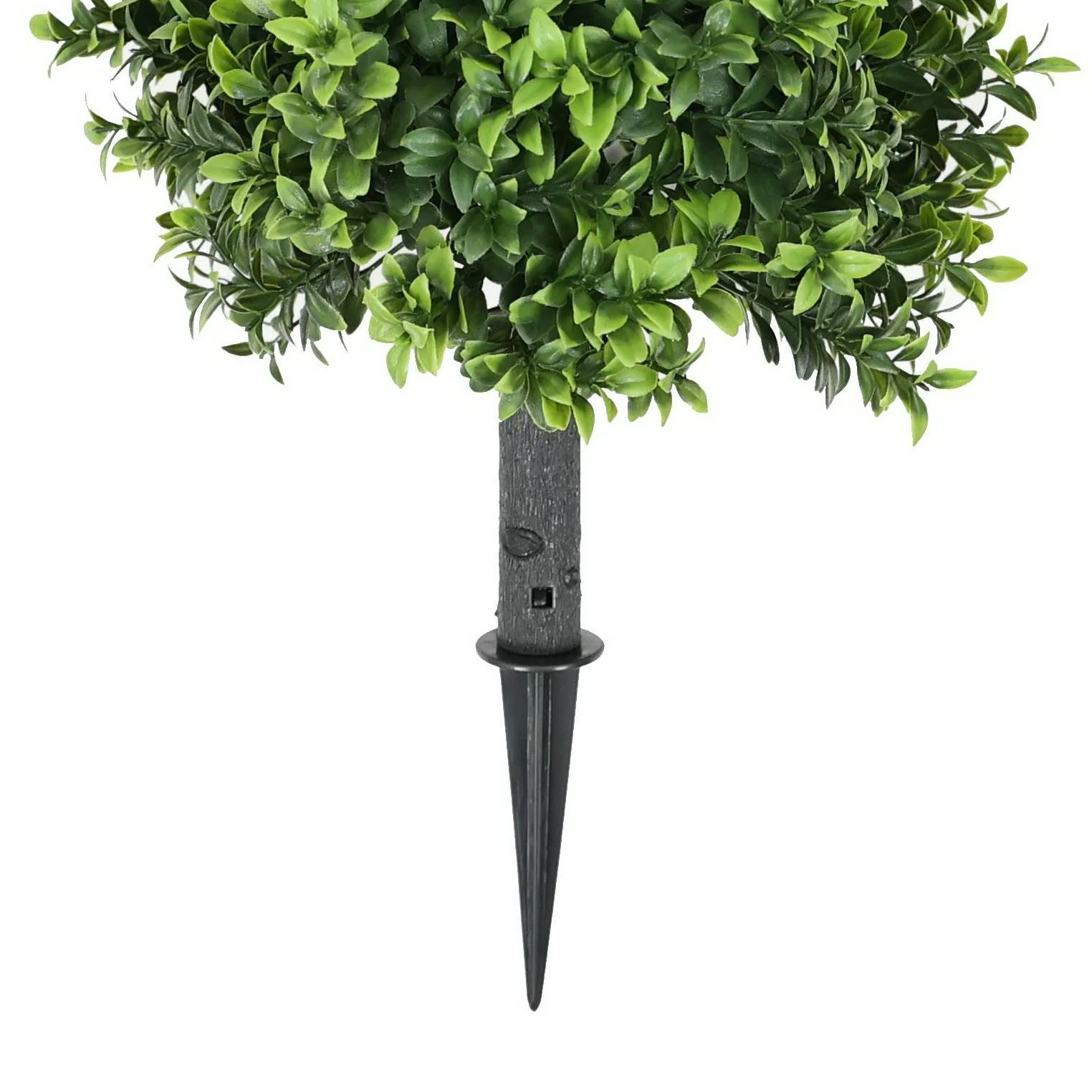 14-Inch Faux Boxwood Topiary Shrub with Ground Spike – UV-Resistant Artificial Boxwood Hedge - Image 4