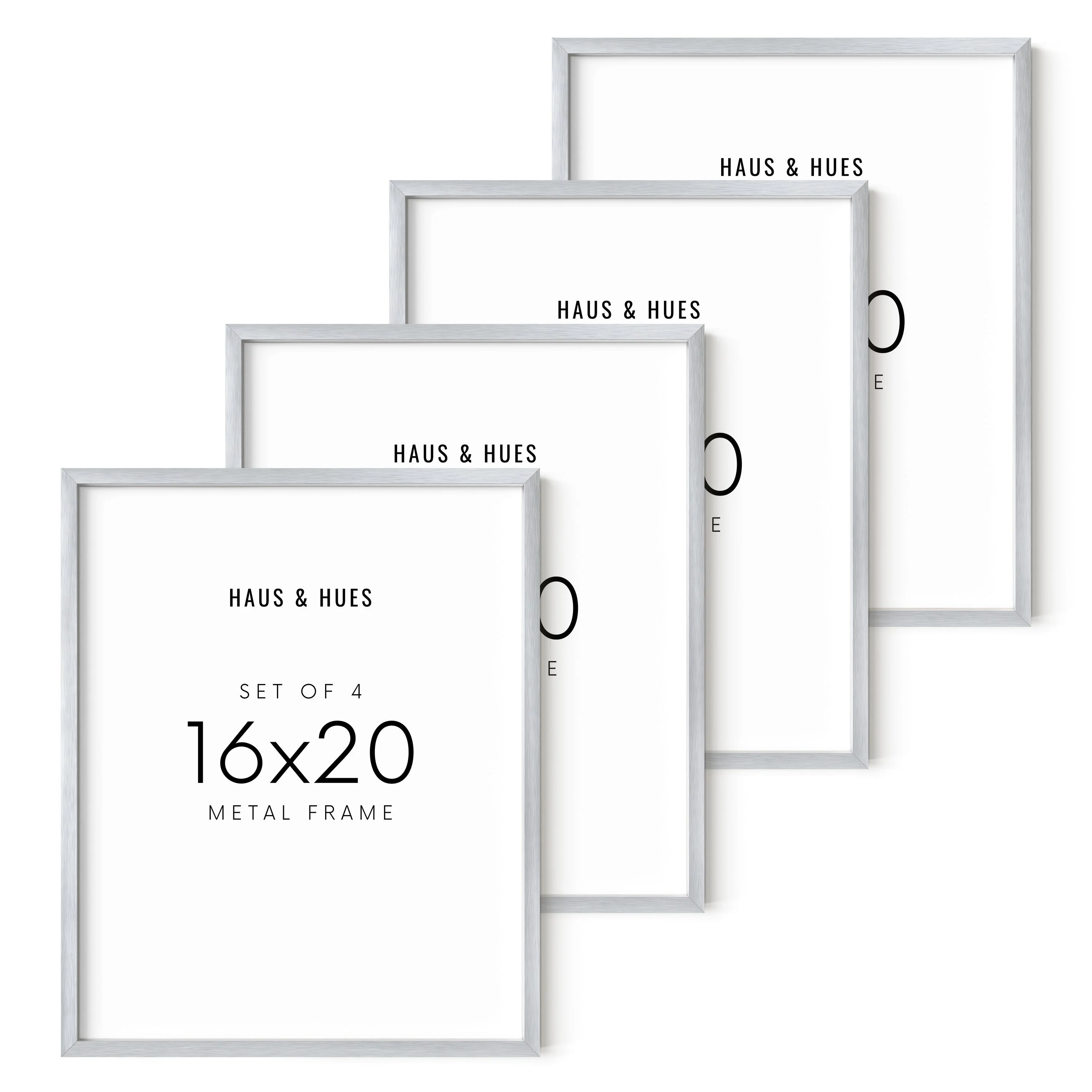 16x20 in, Set of 4, Silver Aluminum - Image 2
