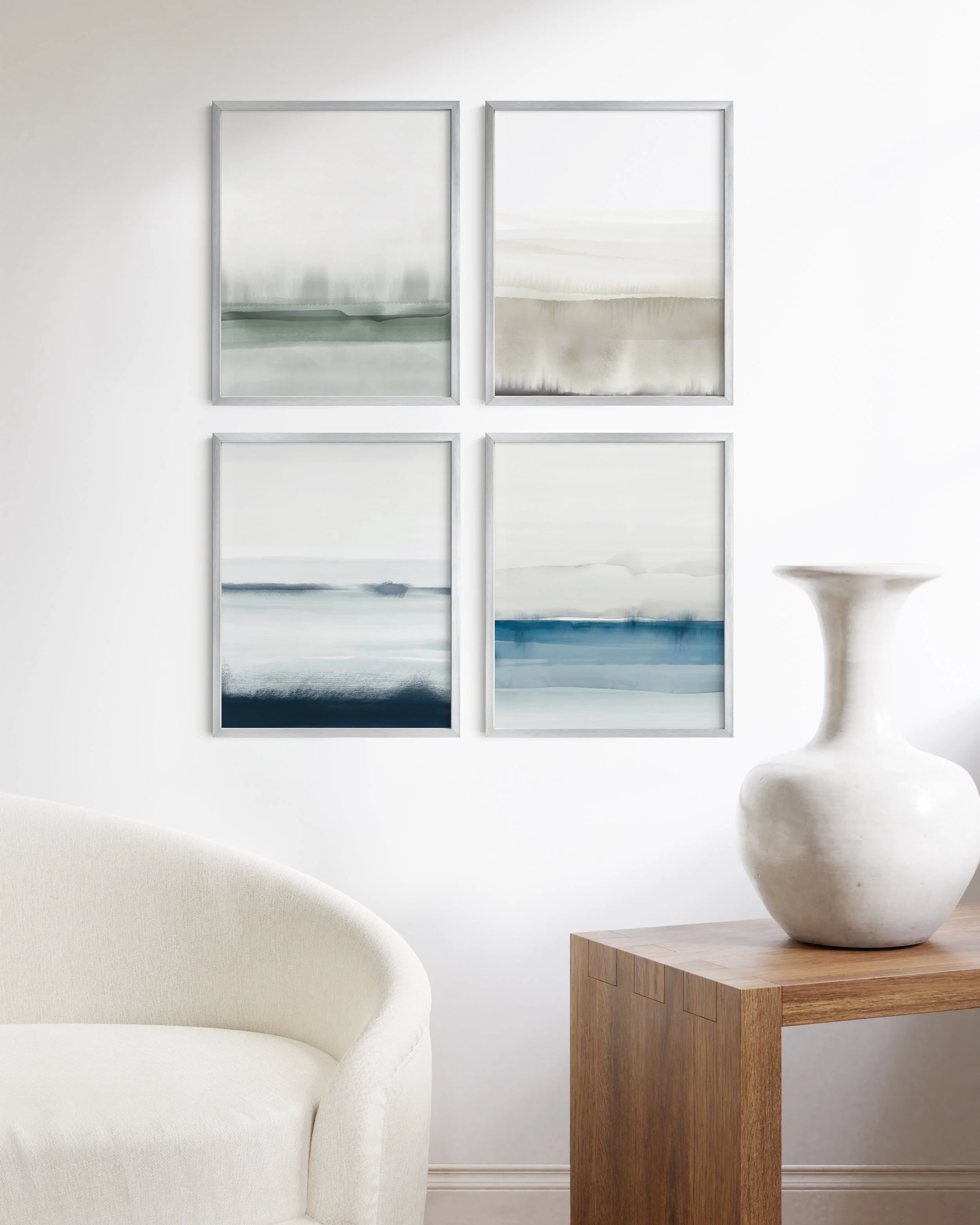 16x20 in, Set of 4, Silver Aluminum - Image 3