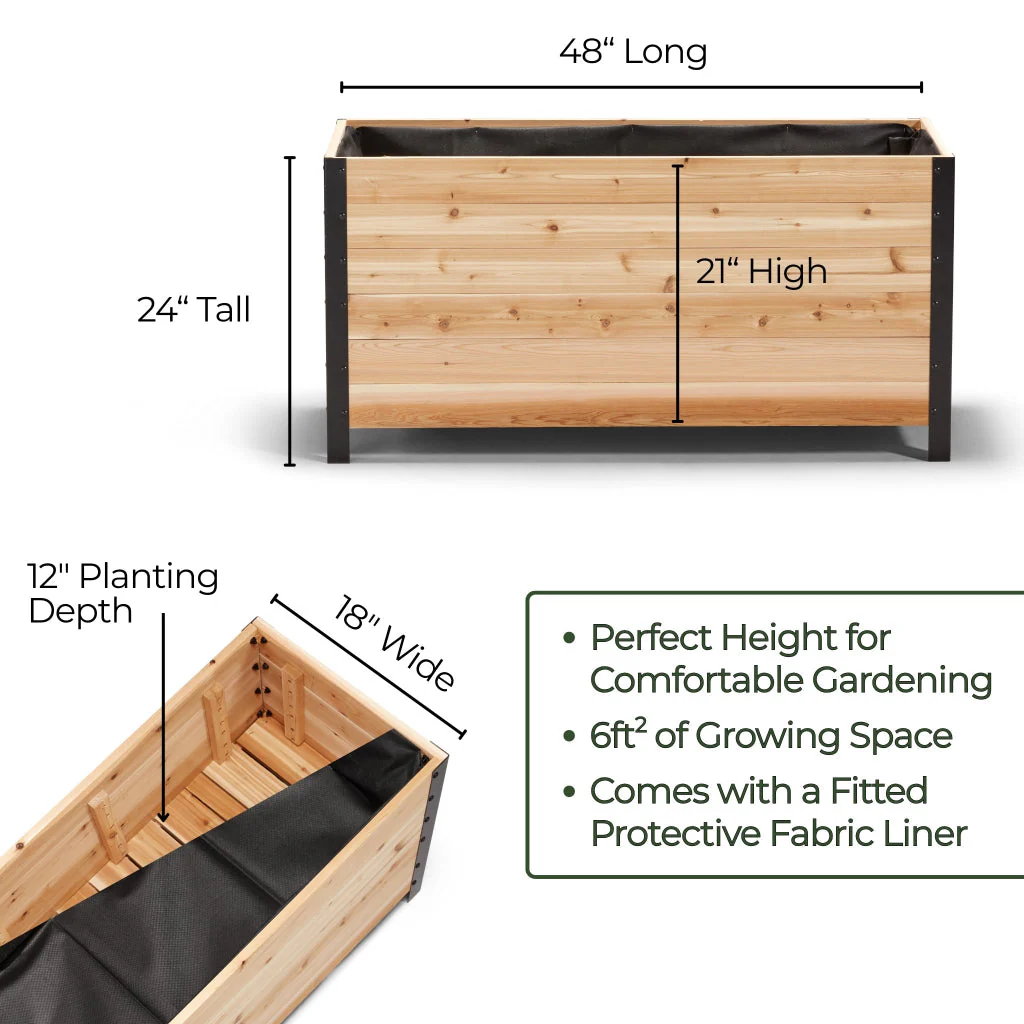 18" x 48" Planter Box - 24" TALL / Select Grade - Image 4