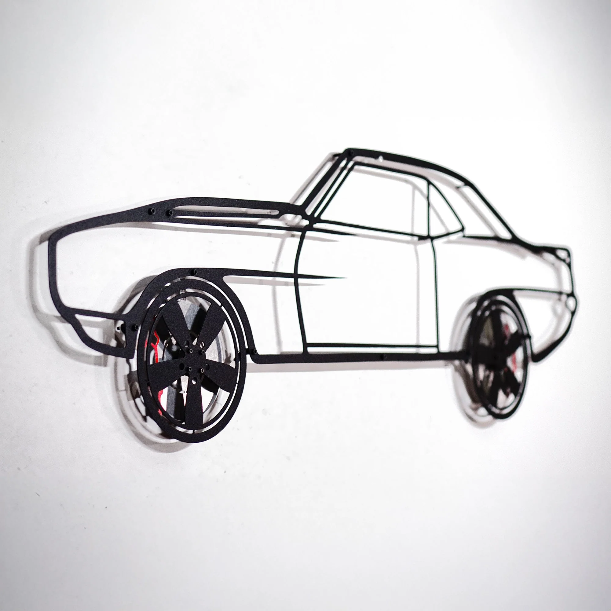 1969 Chevrolet Camaro Wall Art – Classic Steel Silhouette with Spinning Wheels-KAFMEKA021 - Image 2