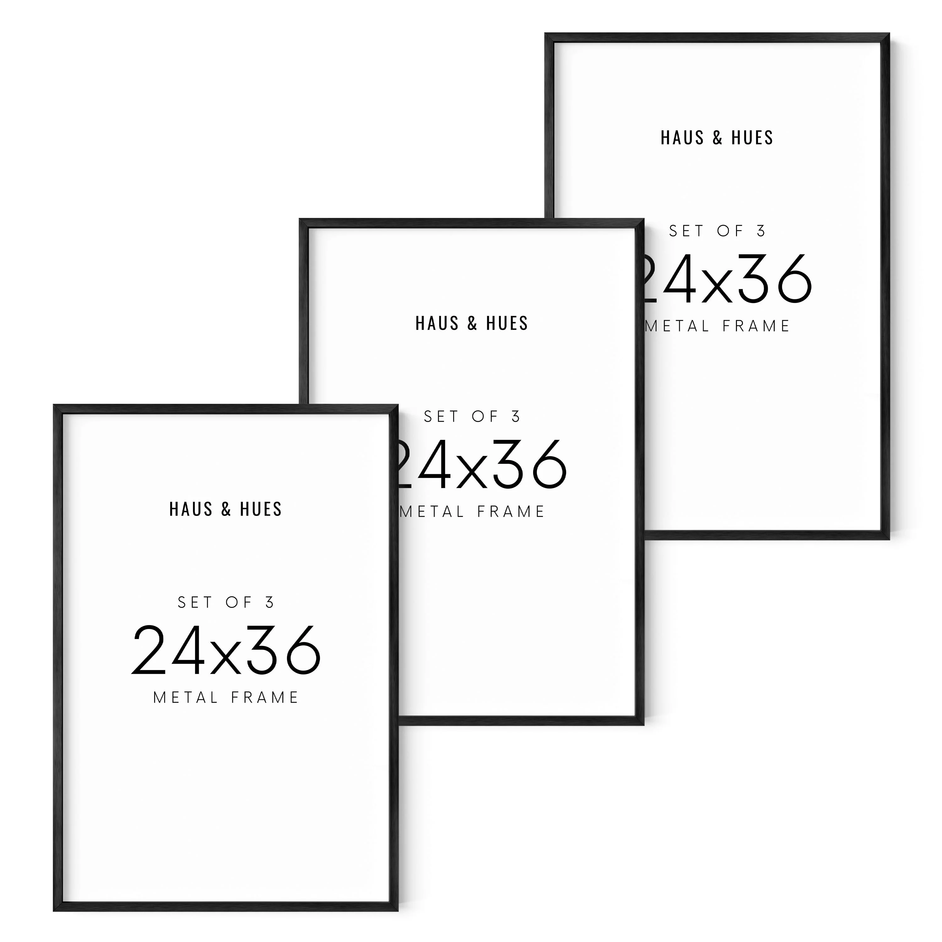 24x36 in, Set of 3, Black Aluminum - Image 2