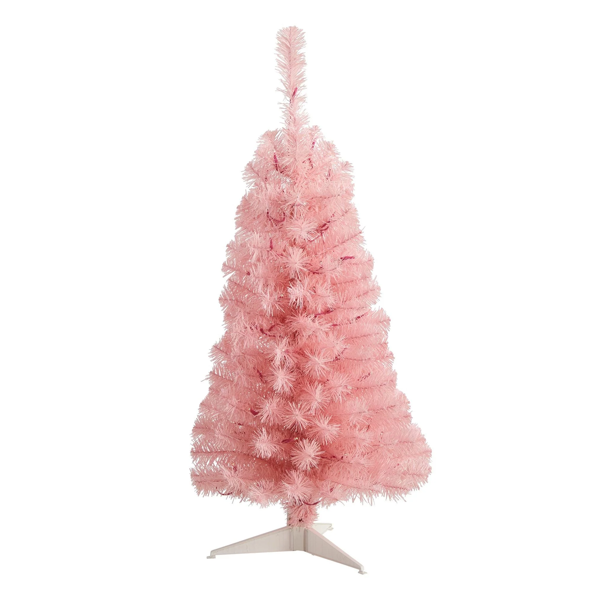 3’ Pink Artificial Christmas Tree with 50 LED Lights and 118 Bendable Branches - Image 3