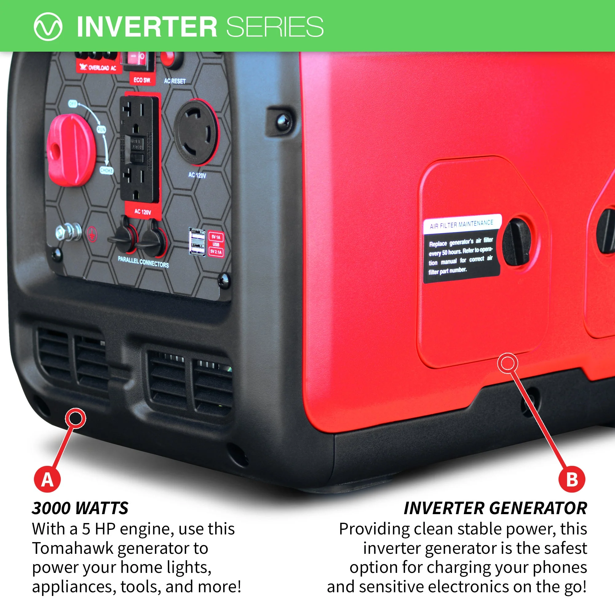 3000 Watt Inverter Generator Super Quiet Portable Gas Power Professional Use - Camo Special Edition - Image 11