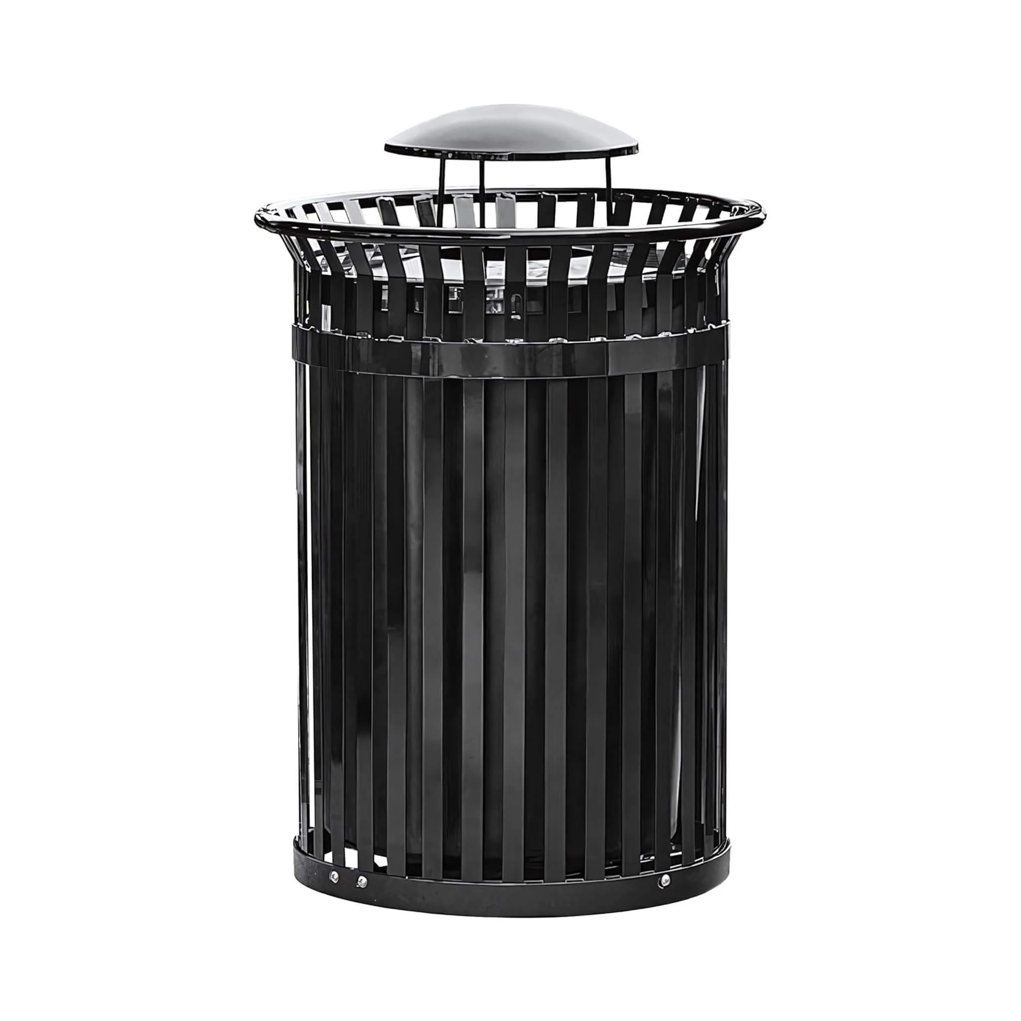 45-Gallon Heavy-Duty Commercial Round Waste Bin With Rain Bonnet Lid (SAK94380)