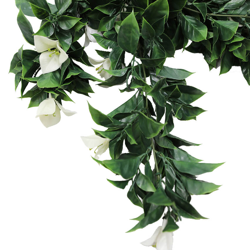 (5 Pieces) Hanging White Artificial Bougainvillea Plant UV Resistant 30" - Image 5