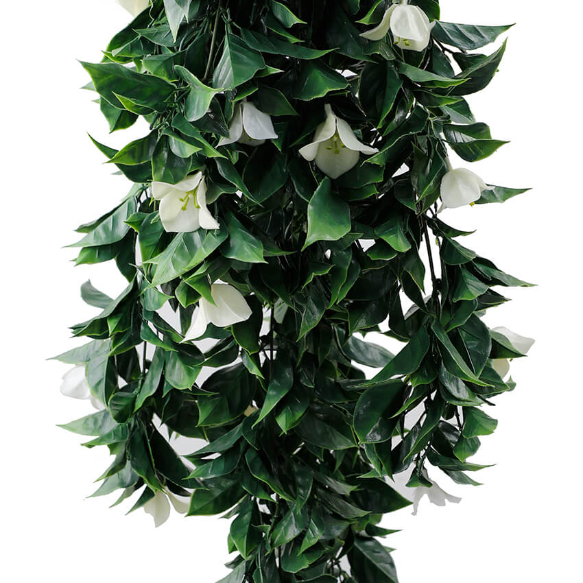 (5 Pieces) Hanging White Artificial Bougainvillea Plant UV Resistant 30" - Image 6