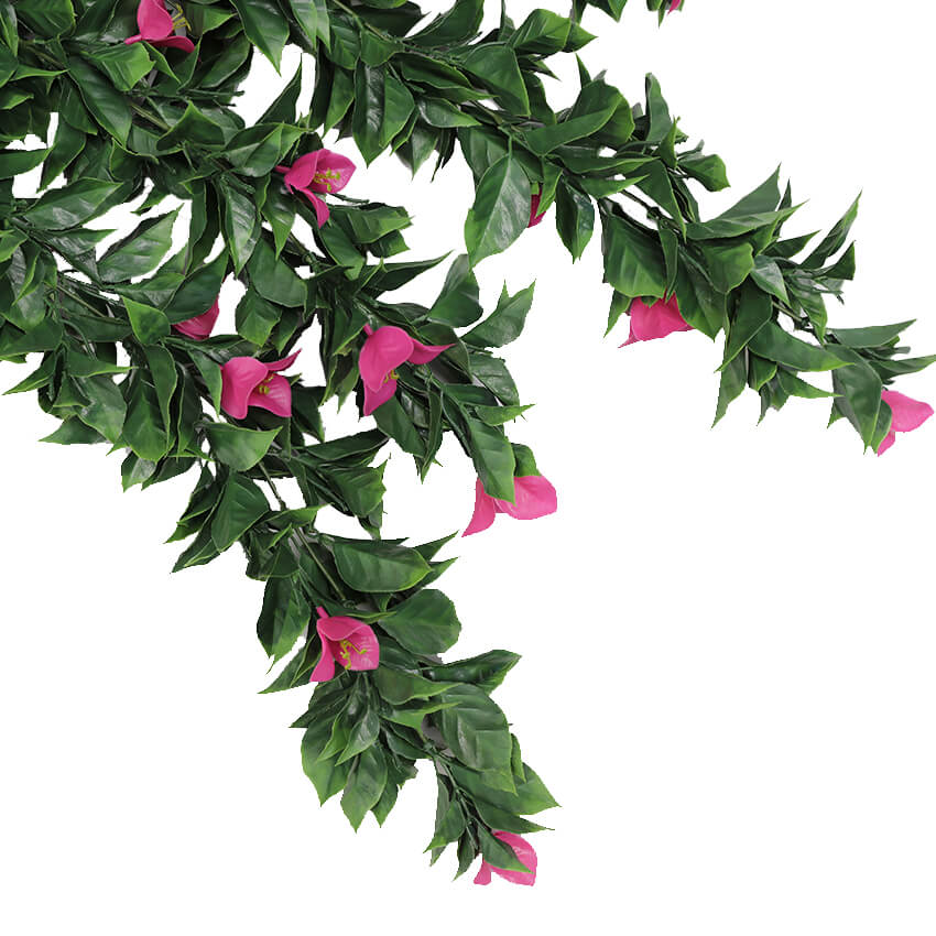 (5 Pieces) Vibrant Pink Hanging Artificial Bougainvillea Plant, UV Resistant 30" - Image 6