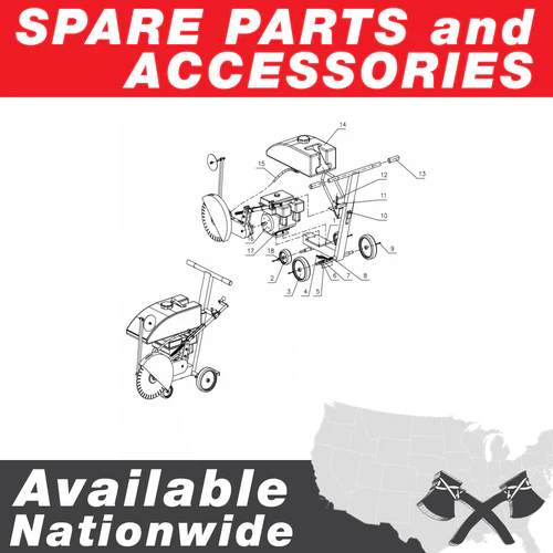6"-8" Metal Skid Plate for TFS6H Early Entry Concrete Saw 1906-03000-4 - Image 3