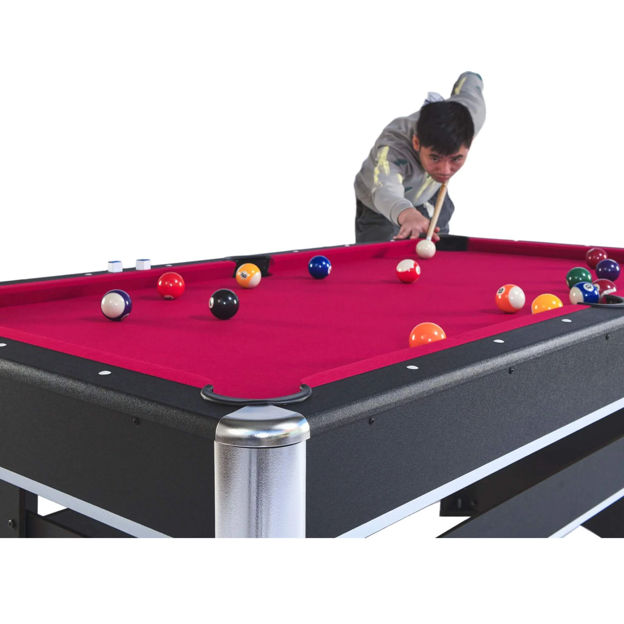 6FT Premium Wooden Multifunctional Pool Table With Table Tennis Top (SAK62741) - Image 19