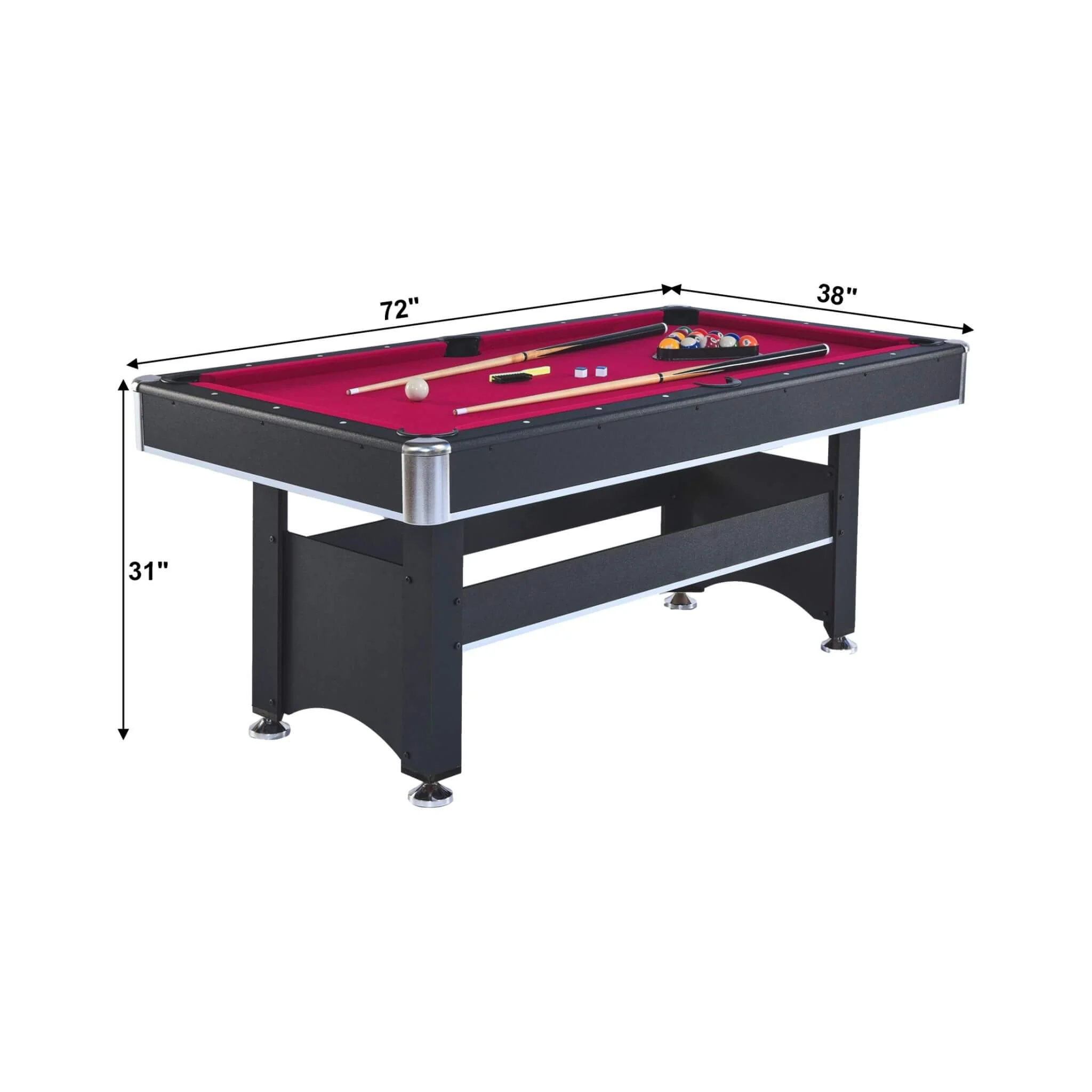 6FT Premium Wooden Multifunctional Pool Table With Table Tennis Top (SAK62741) - Image 23