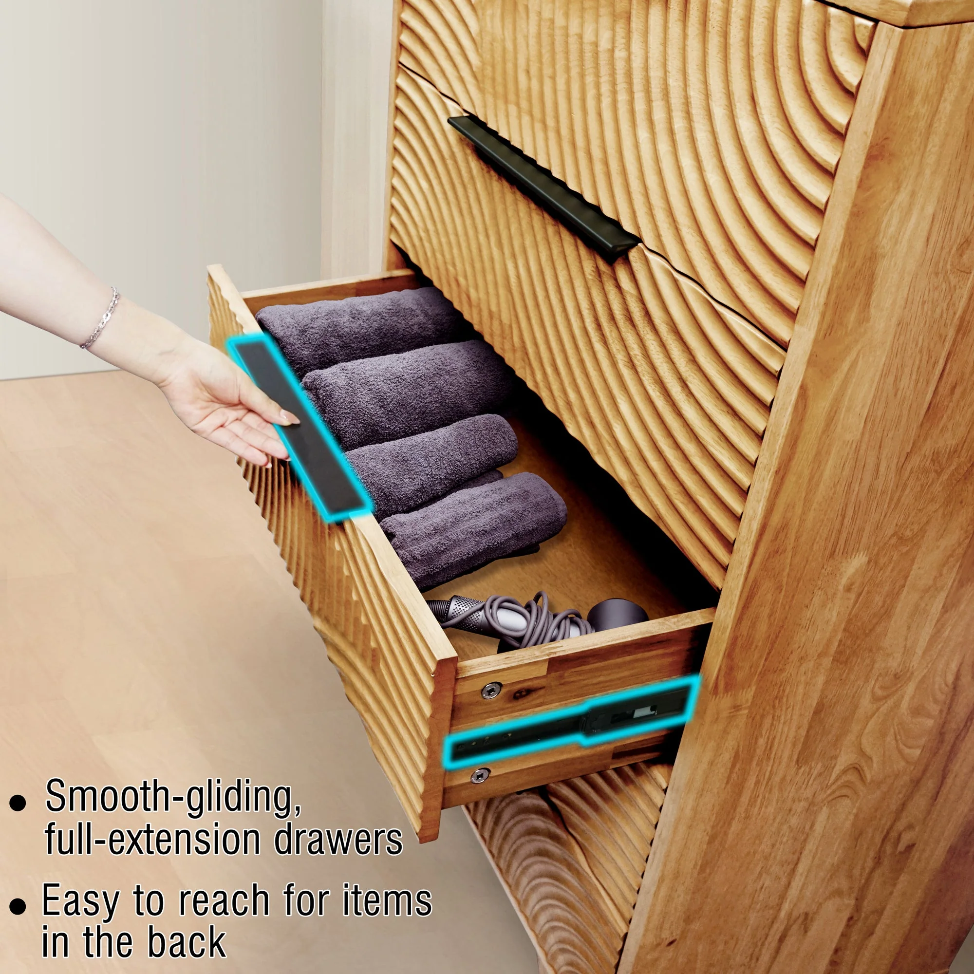 Acacia Harmony Dresser with 5 Drawers for Stylish Storage Solutions - Image 5