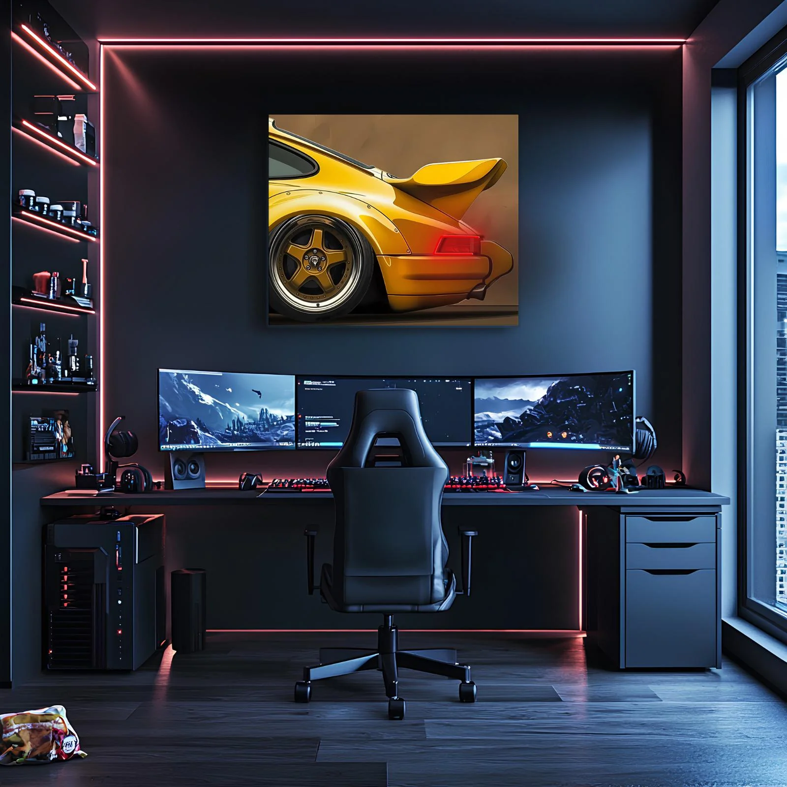 Acrylic Poster with Neon Lights | Custom LED Backlit Wall Art | High-Quality Automotive Poster for Car Enthusiasts, Gifting - Image 2