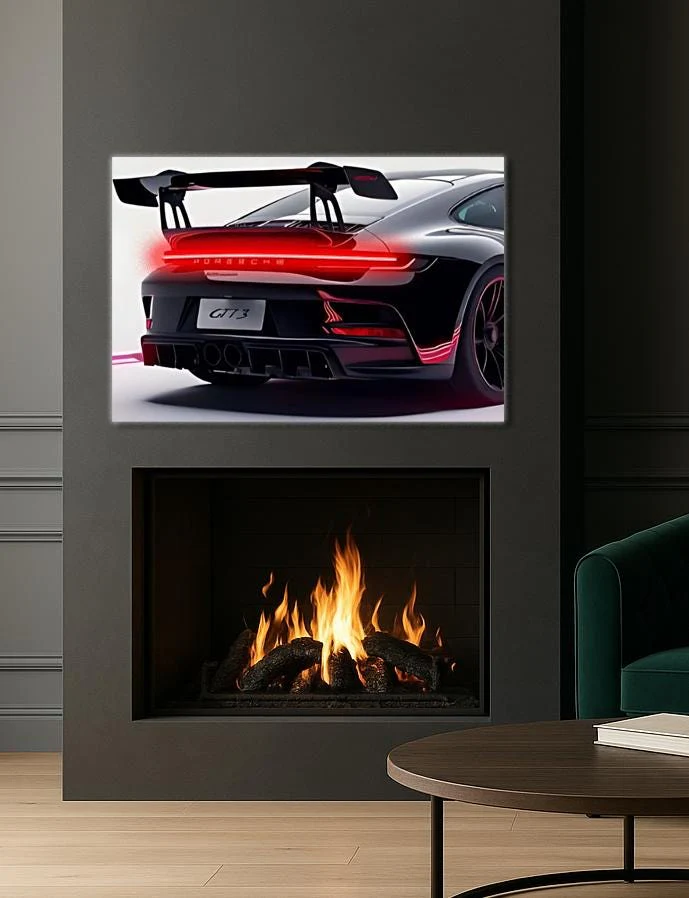 Acrylic UV‑Printed Rear Sport Car LED Art with Remote Control - Image 4