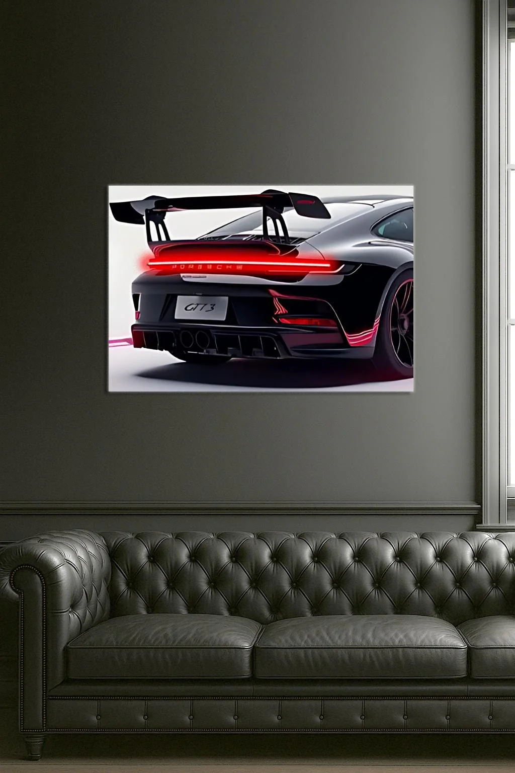Acrylic UV‑Printed Rear Sport Car LED Art with Remote Control - Image 5