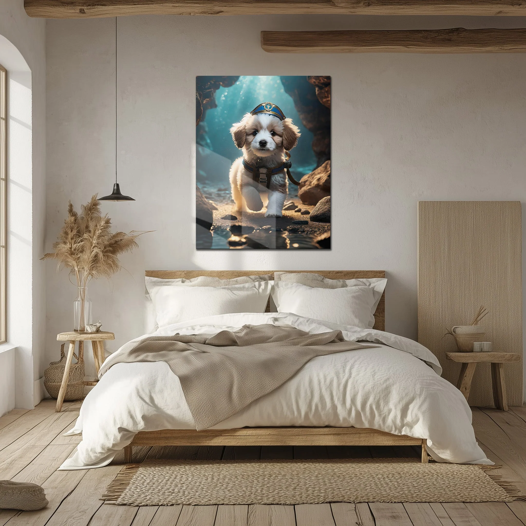 Adventure Puppy Portrait β Cute Explorer Dog UV Glass Wall Art for Pet Lovers - KAFCD110 - Image 5