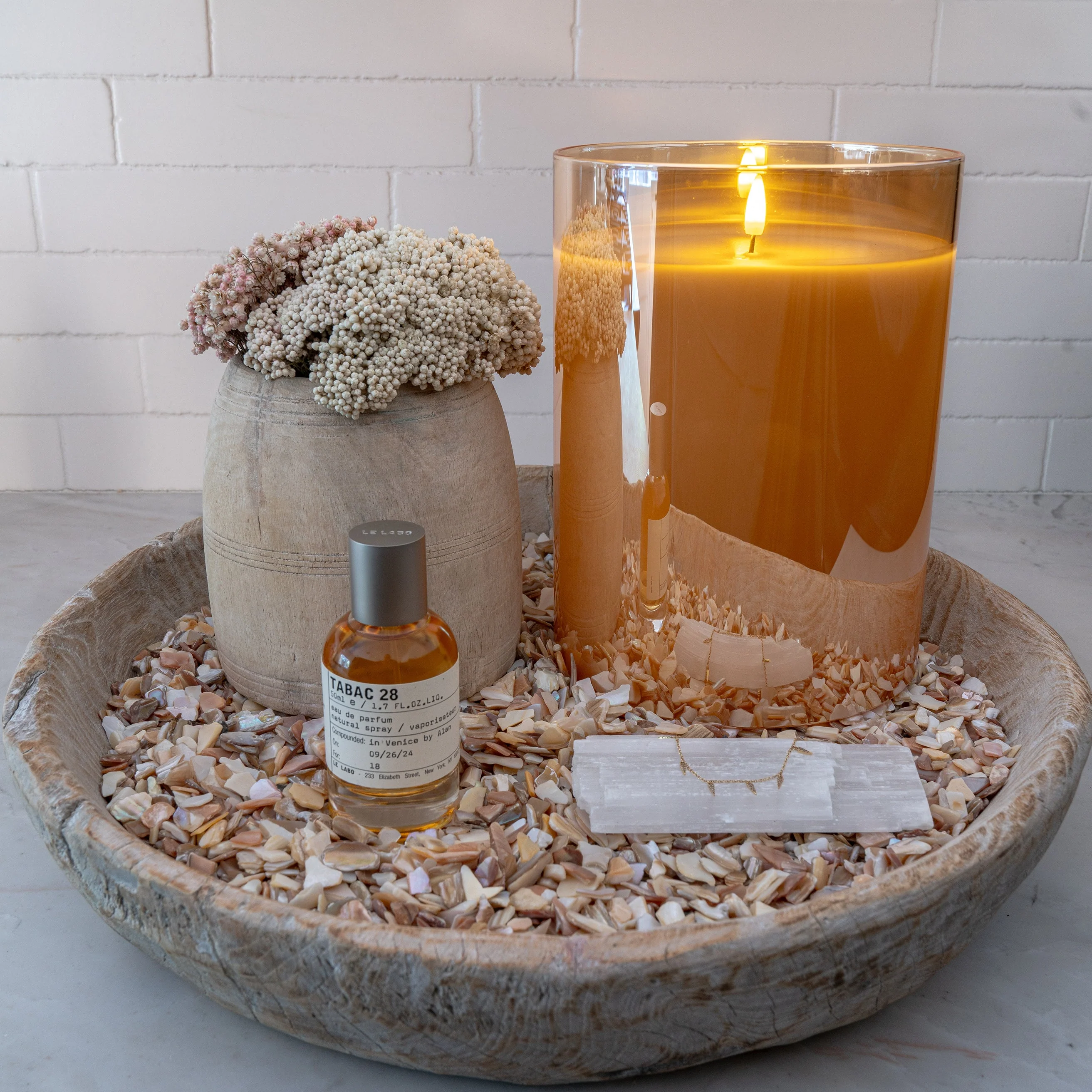 Amber Flameless LED Hurricane Glass Candle – Warm Glow, Battery-Operated, Safe Home Décor Lighting - Image 3