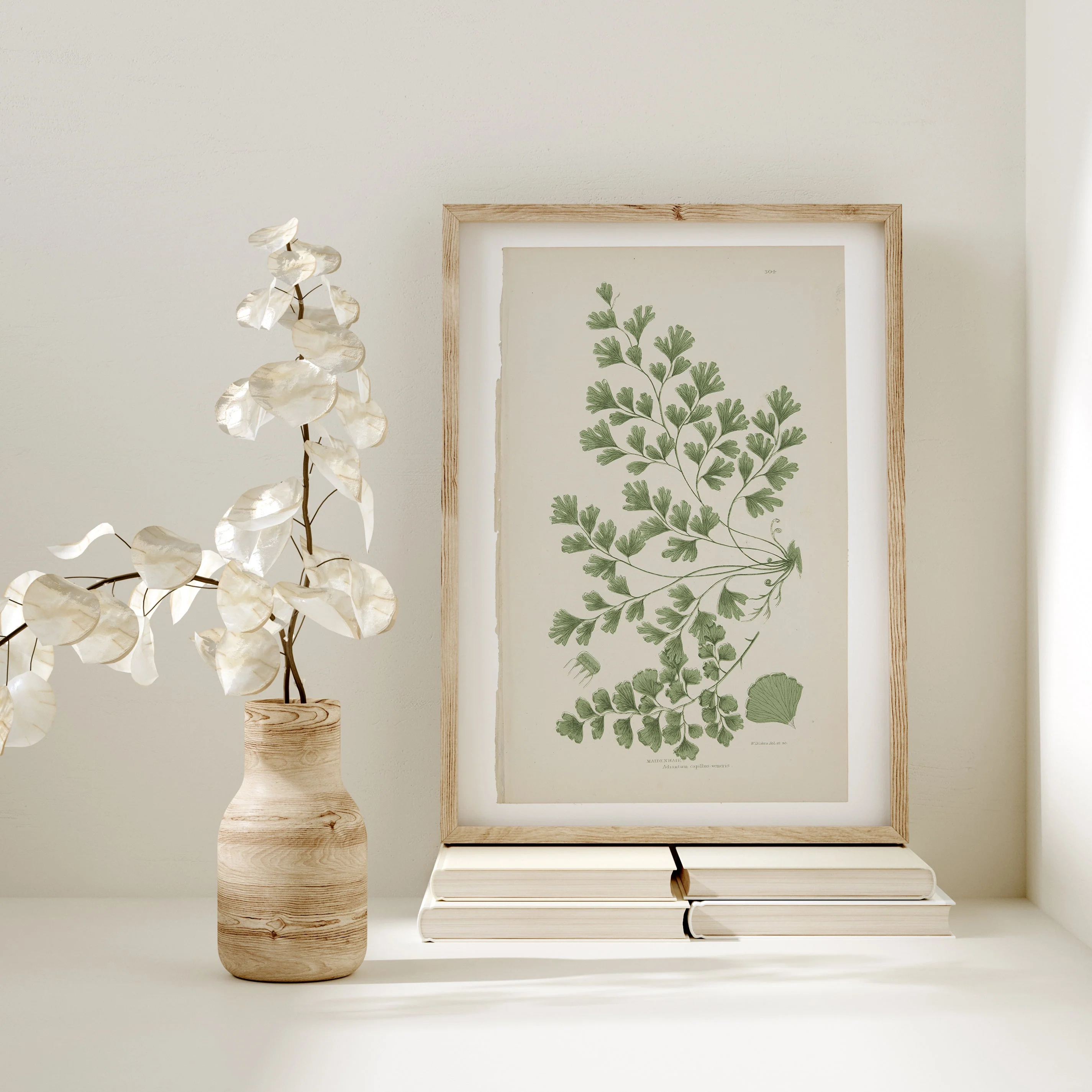 Antique Ferns Set of 4 In French Gray and Green - Image 7