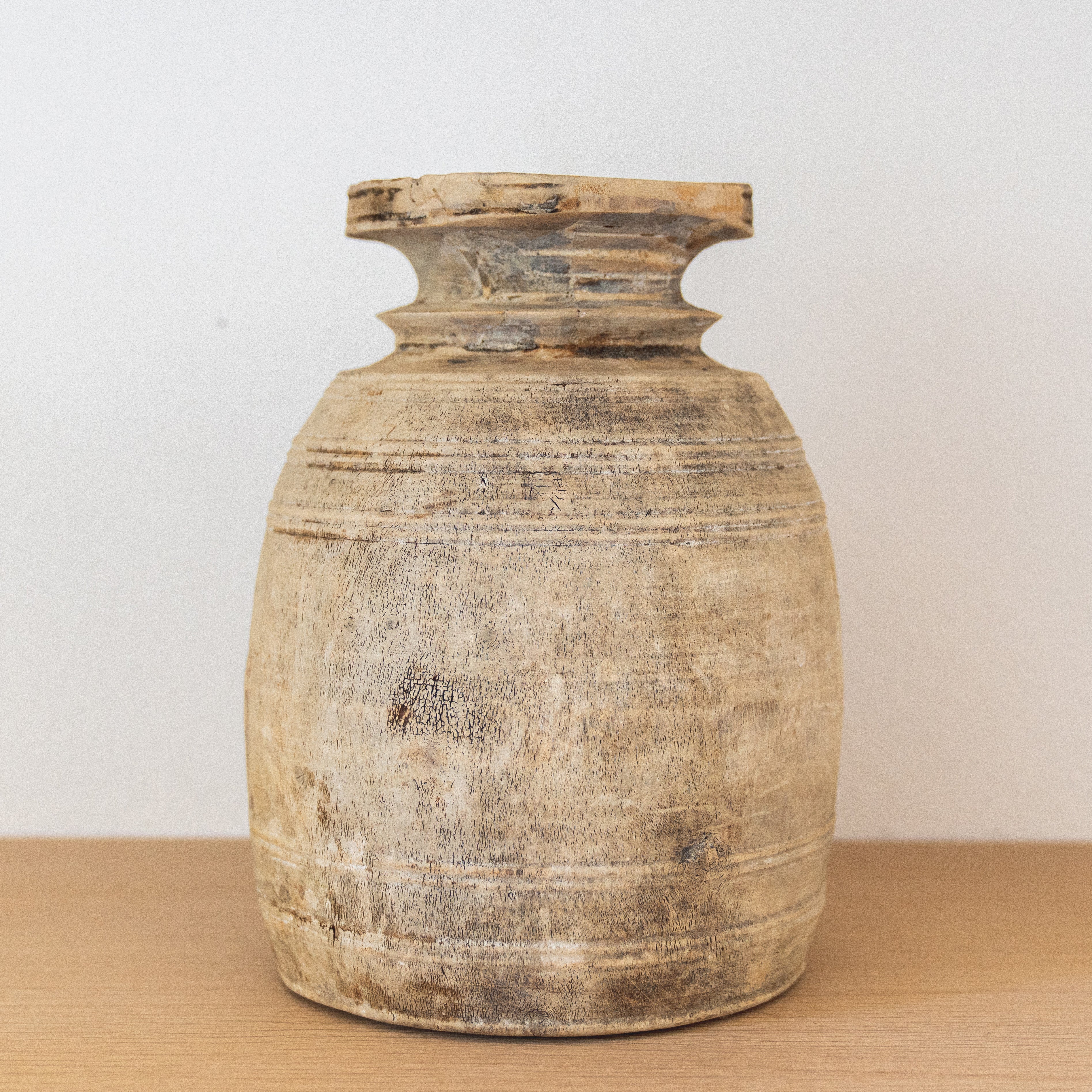 Antique Wooden Vase - Image 6