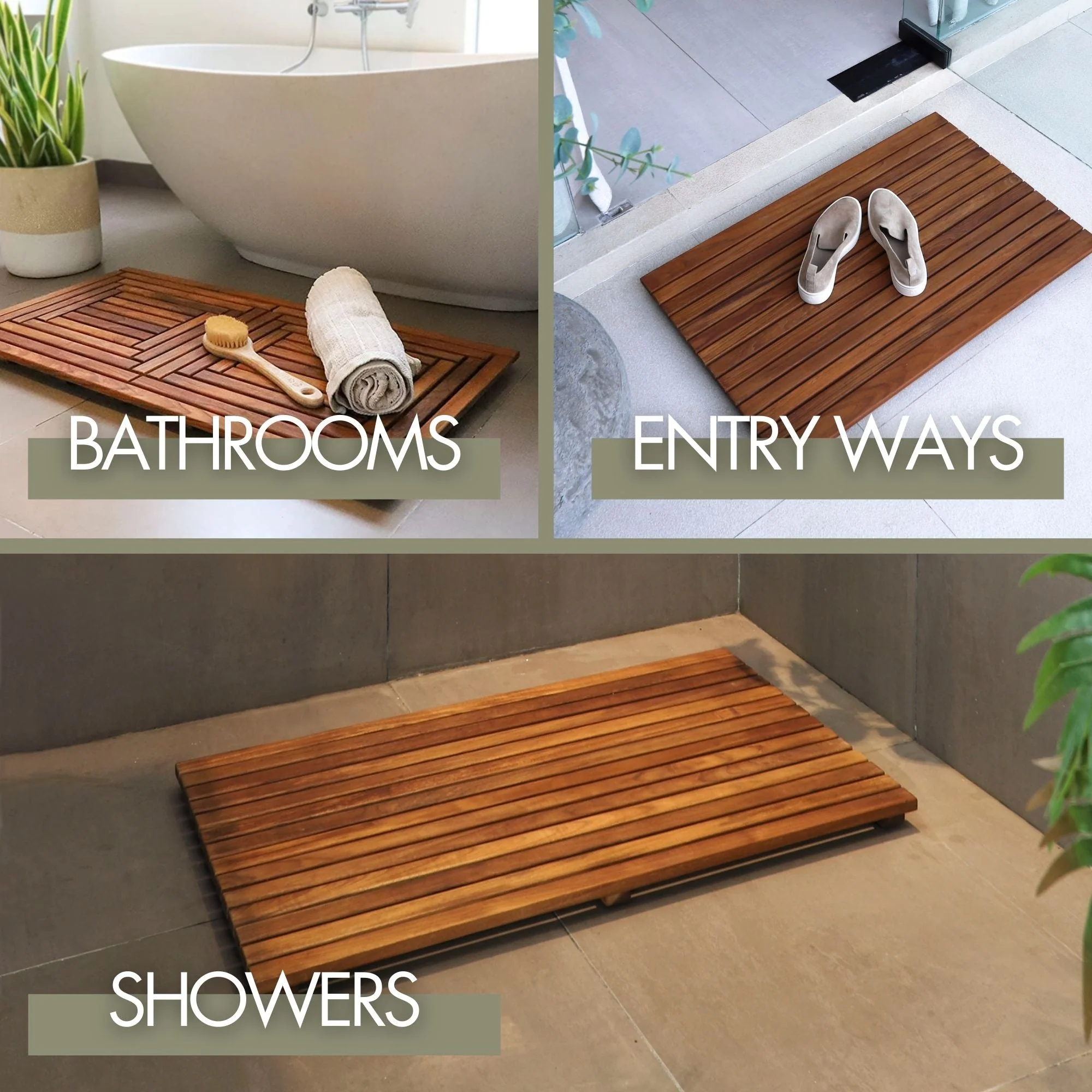 Aromi Oiled Teak Shower and Bath Mat 31.4″ x 19.6″ - Image 10