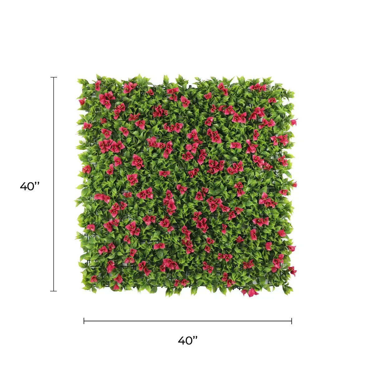 Artificial Flowering Pink Green Wall 40" x 40" 11SQ FT Commercial Grade UV Resistant - Image 2