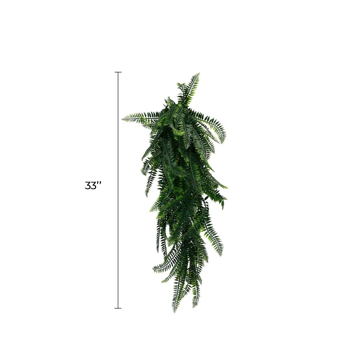 Artificial Hanging Dense Boston Fern Garland Bushes UV Resistant & Fire Rated | 10.6in x 33in (27cm x 84cm Each) - Image 2