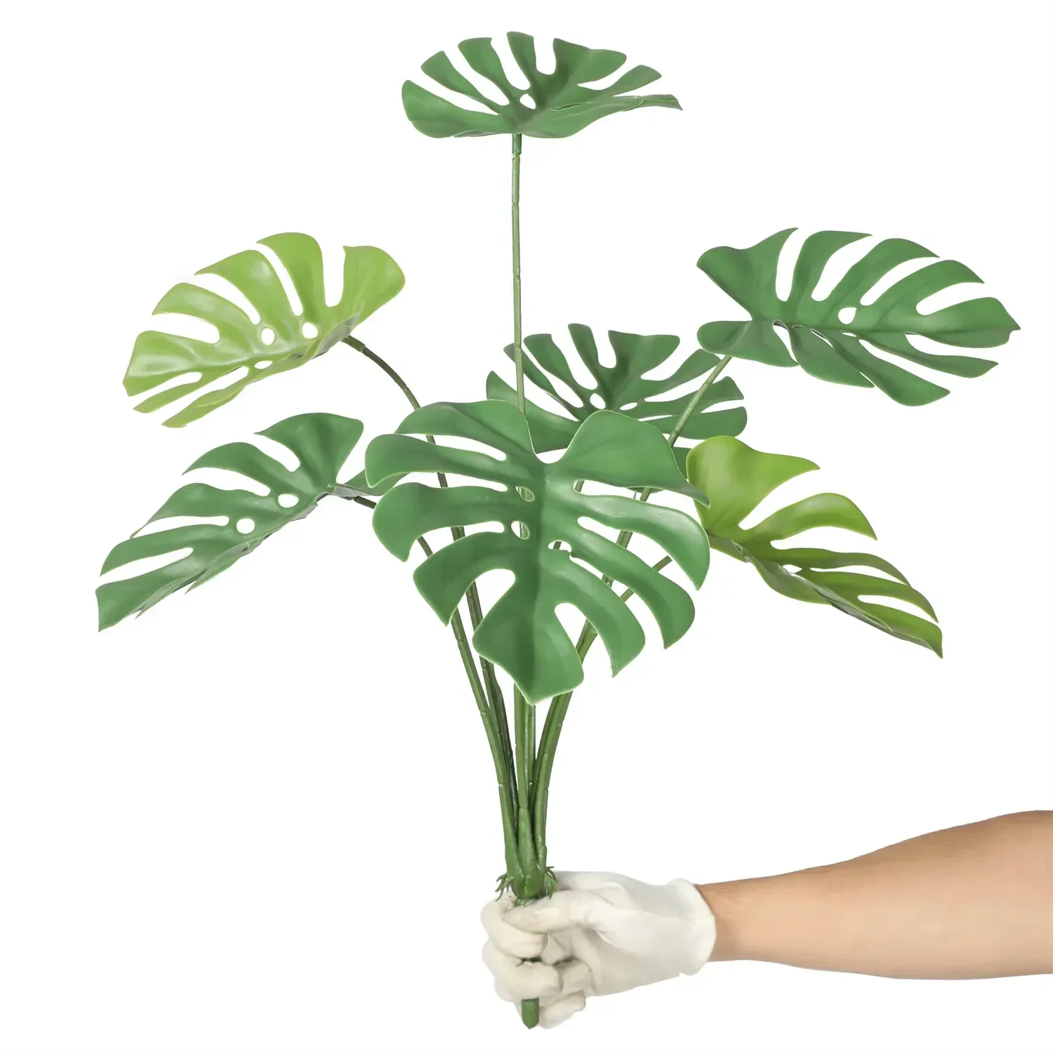 Artificial Monstera Split Leaf Philodendron Plant Stem 24" UV Resistant (Outdoor Proof) - Image 3