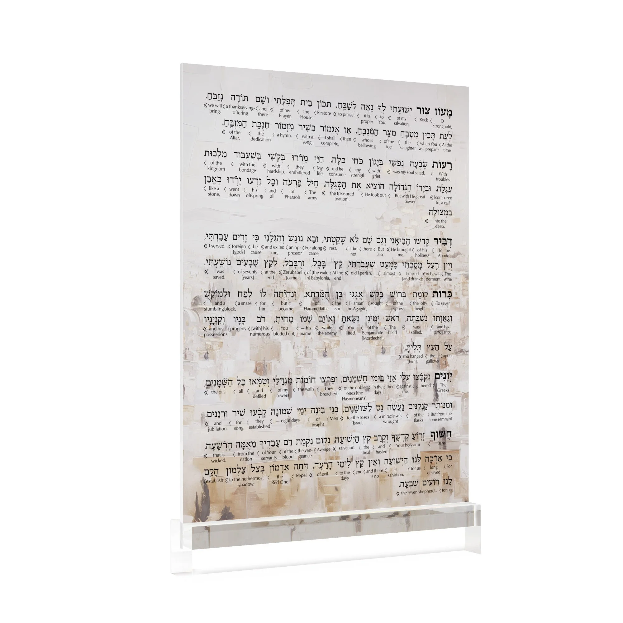 Artscroll Artwork Chanukah Brachos Card - Jerusalem Fire - Image 2