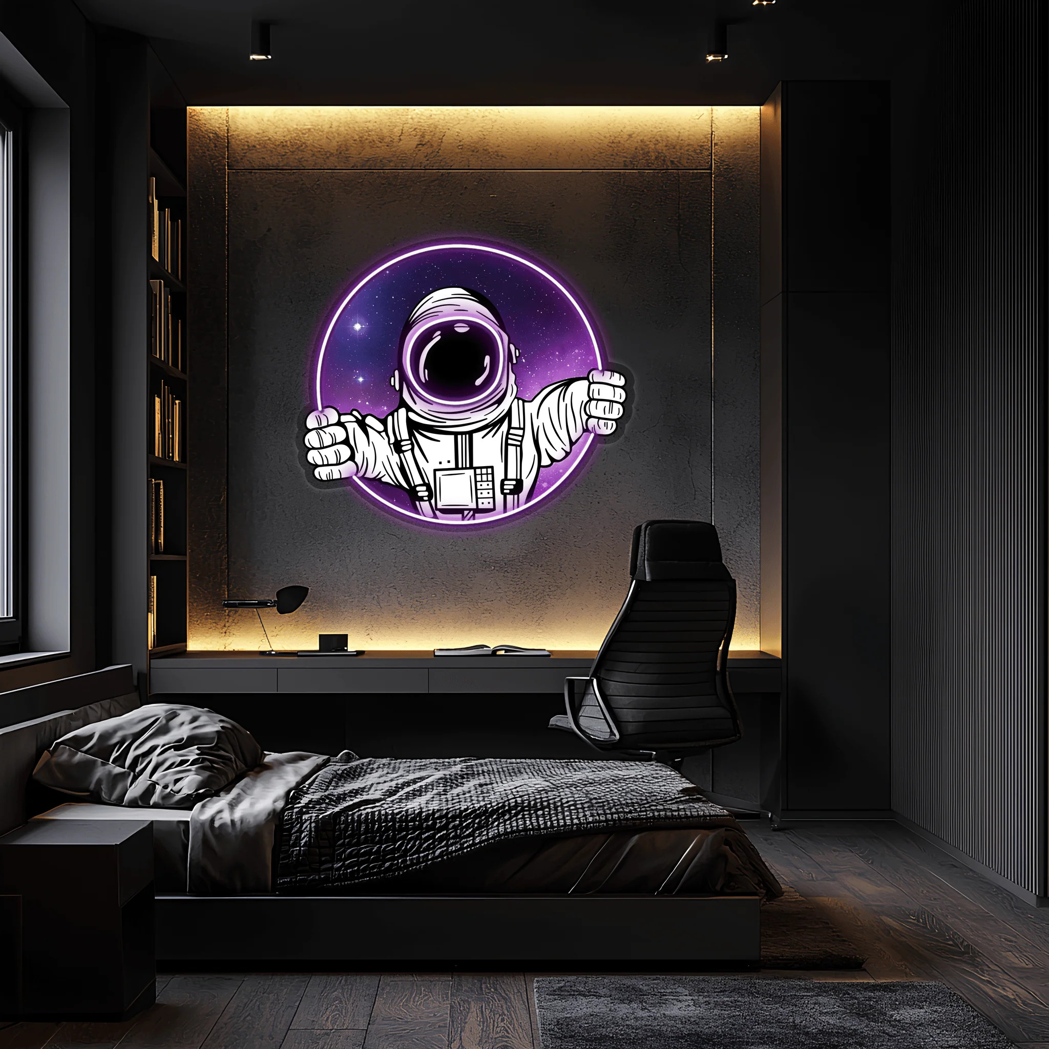 Astranaut Neon Sign, Uv Print Neon, Astranaut Wall Decor, Uv Print Neon Sign