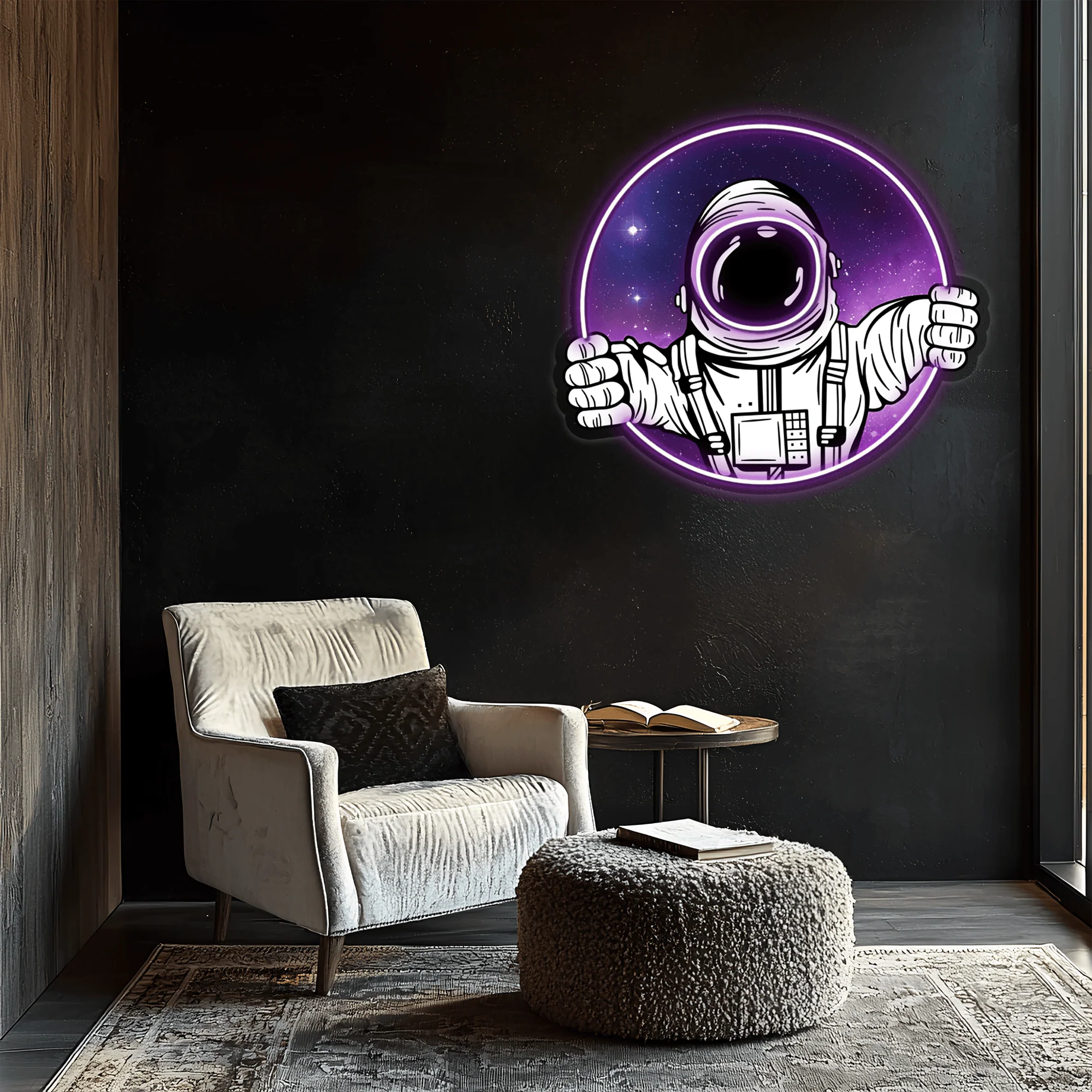 Astranaut Neon Sign, Uv Print Neon, Astranaut Wall Decor, Uv Print Neon Sign - Image 5