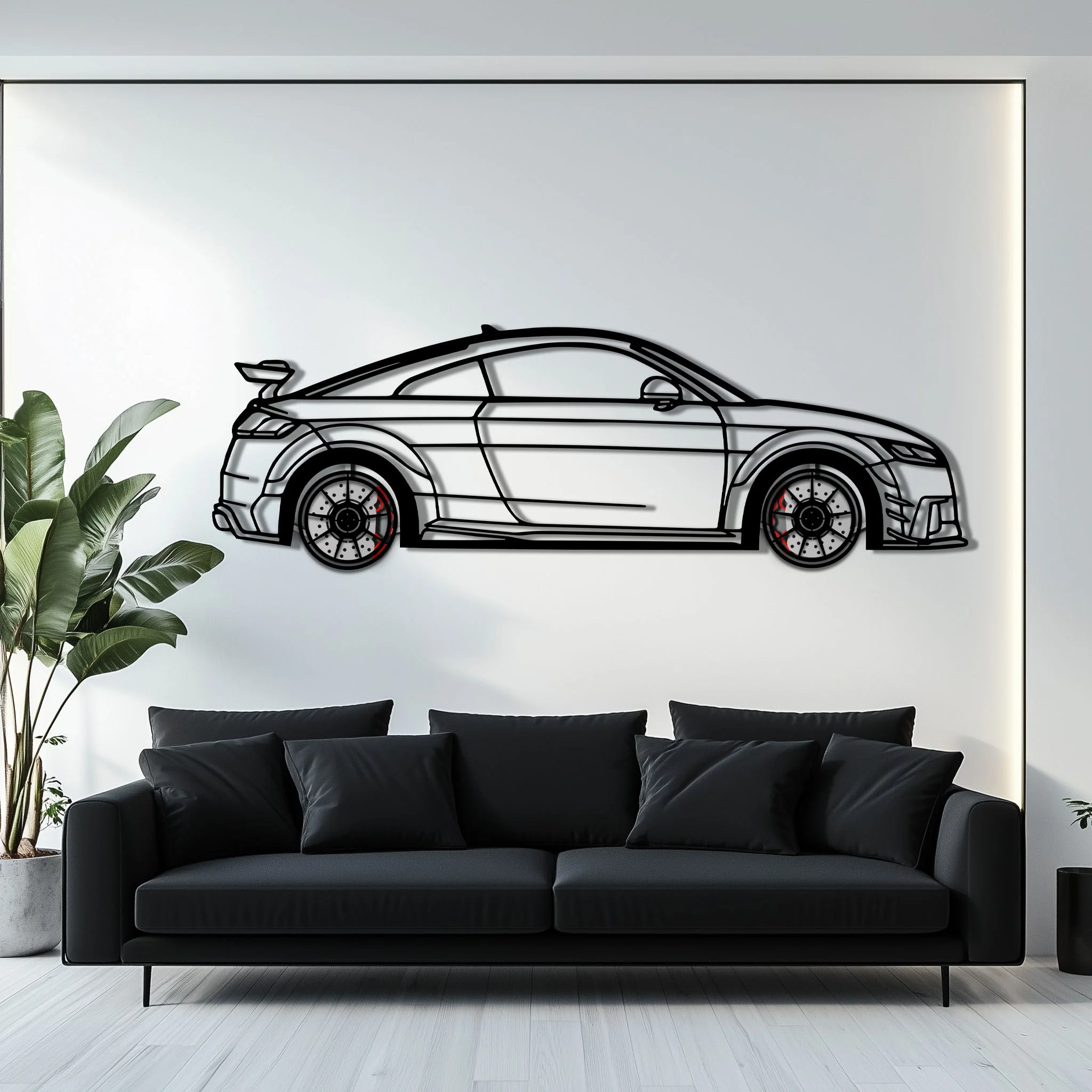 Audi TT Metal Car Wall Art with Rotating Wheels - Iconic Sports Coupe Silhouette Decor - Interactive Automotive Wall Art- KAFMEKA099 - Image 7