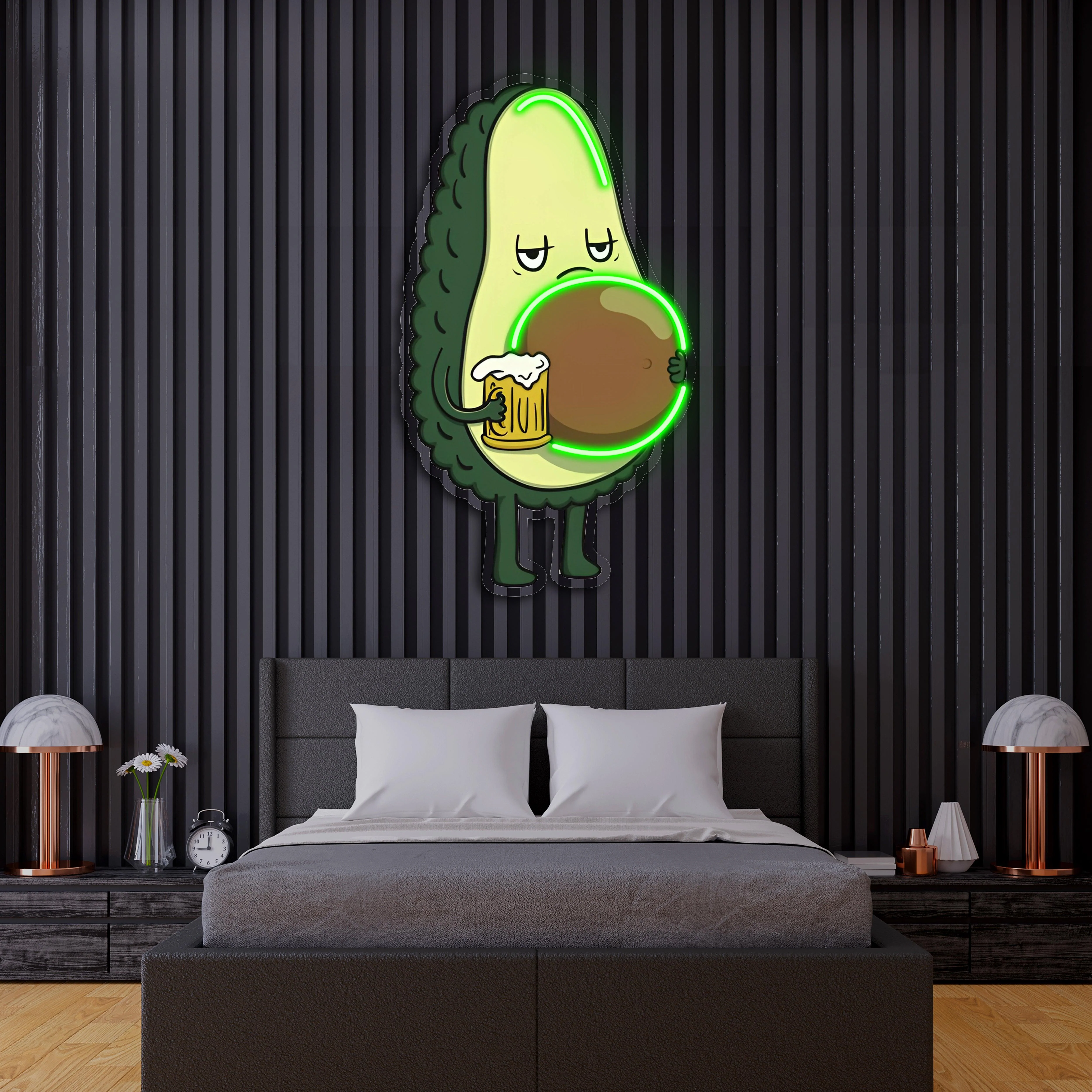 Avocado Beer UV Printed Neon, Beer Neon Wall Art, Avocado Neon Light Sign - Image 5
