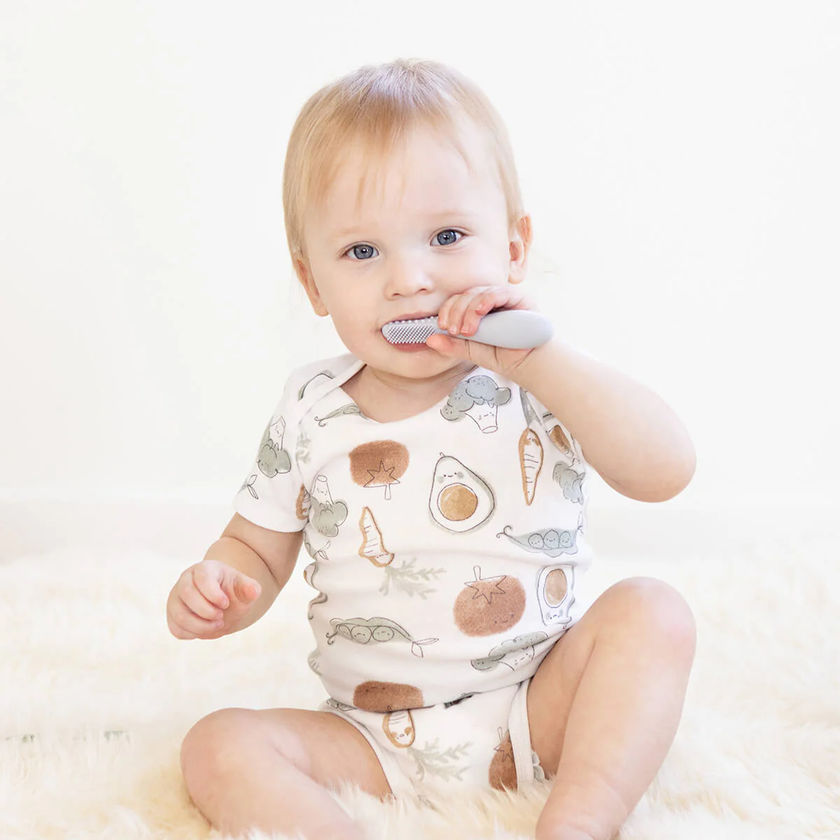 Baby-Led™ Toothbrush + Tongue Depressor in Pewter - Image 7