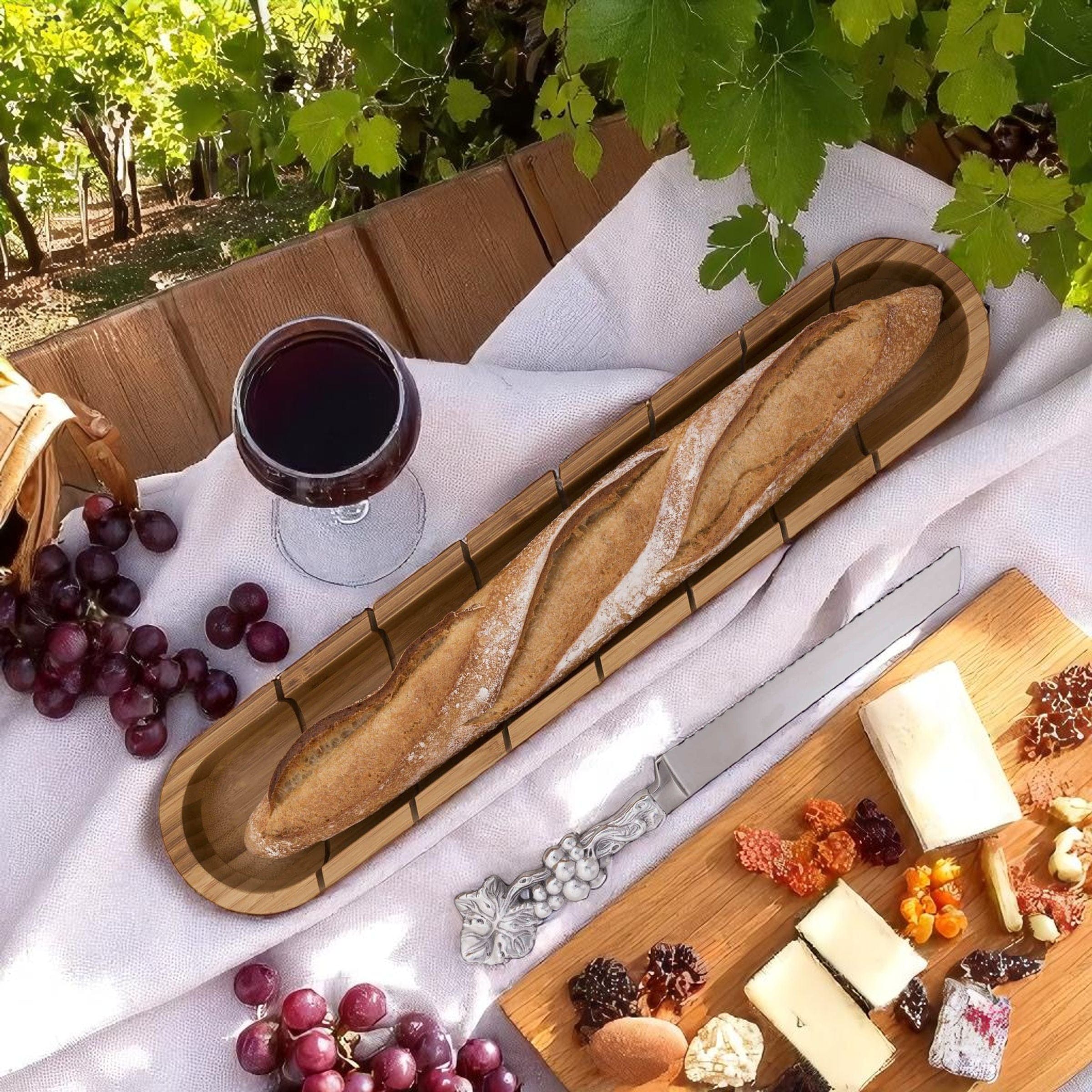 Baguette Board with Grape Bread Knife - Image 3