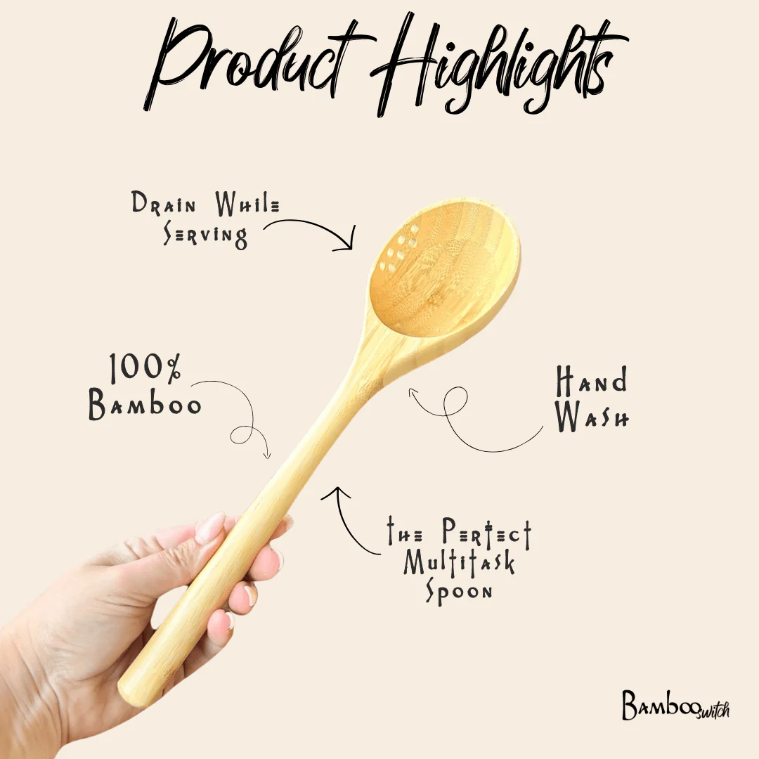 Bamboo Ladle | Straining Spoon - Image 2