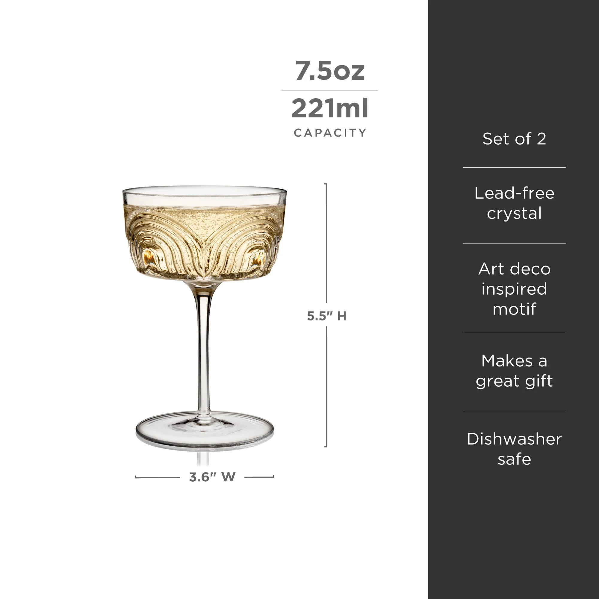 Beau Crystal Cocktail Coupes - Image 6