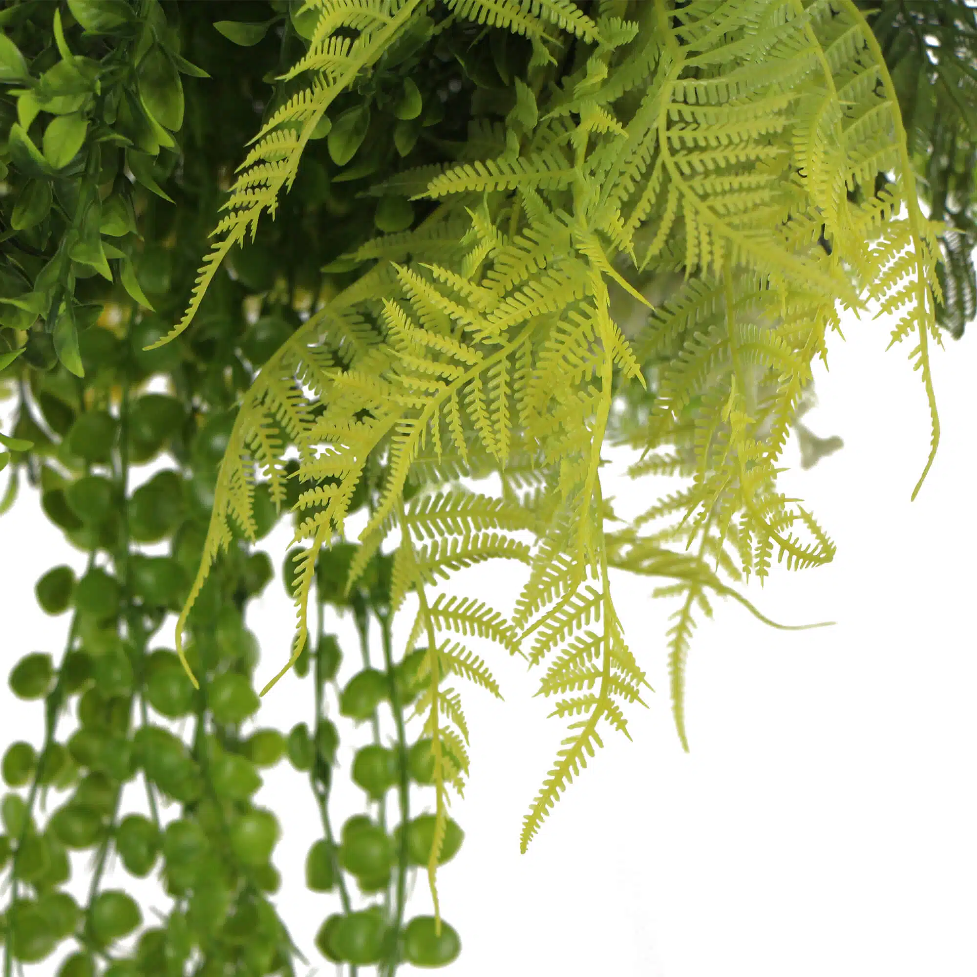 Black Framed Roof Hanging Disc With Draping Faux Plants 15.5" - Image 5