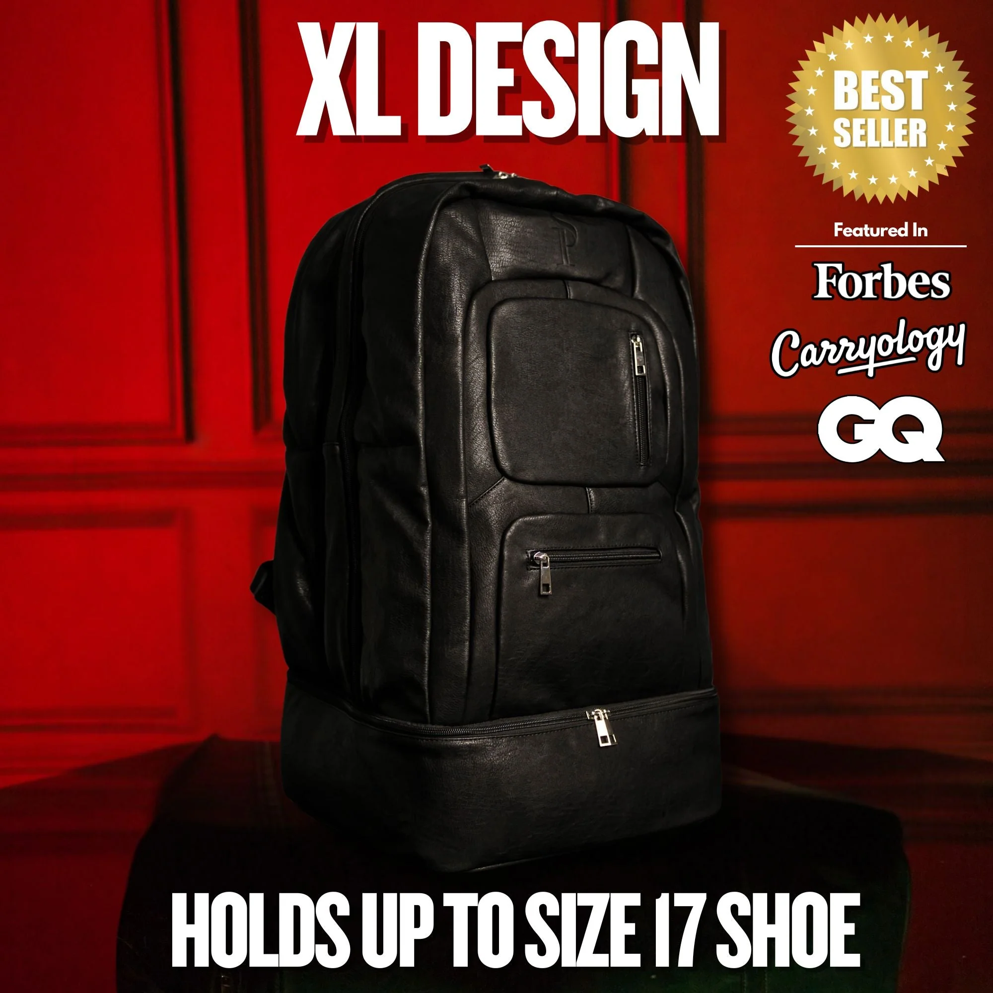 Black Leather Patented Carry On Backpack (Only 300 Made) - Image 19