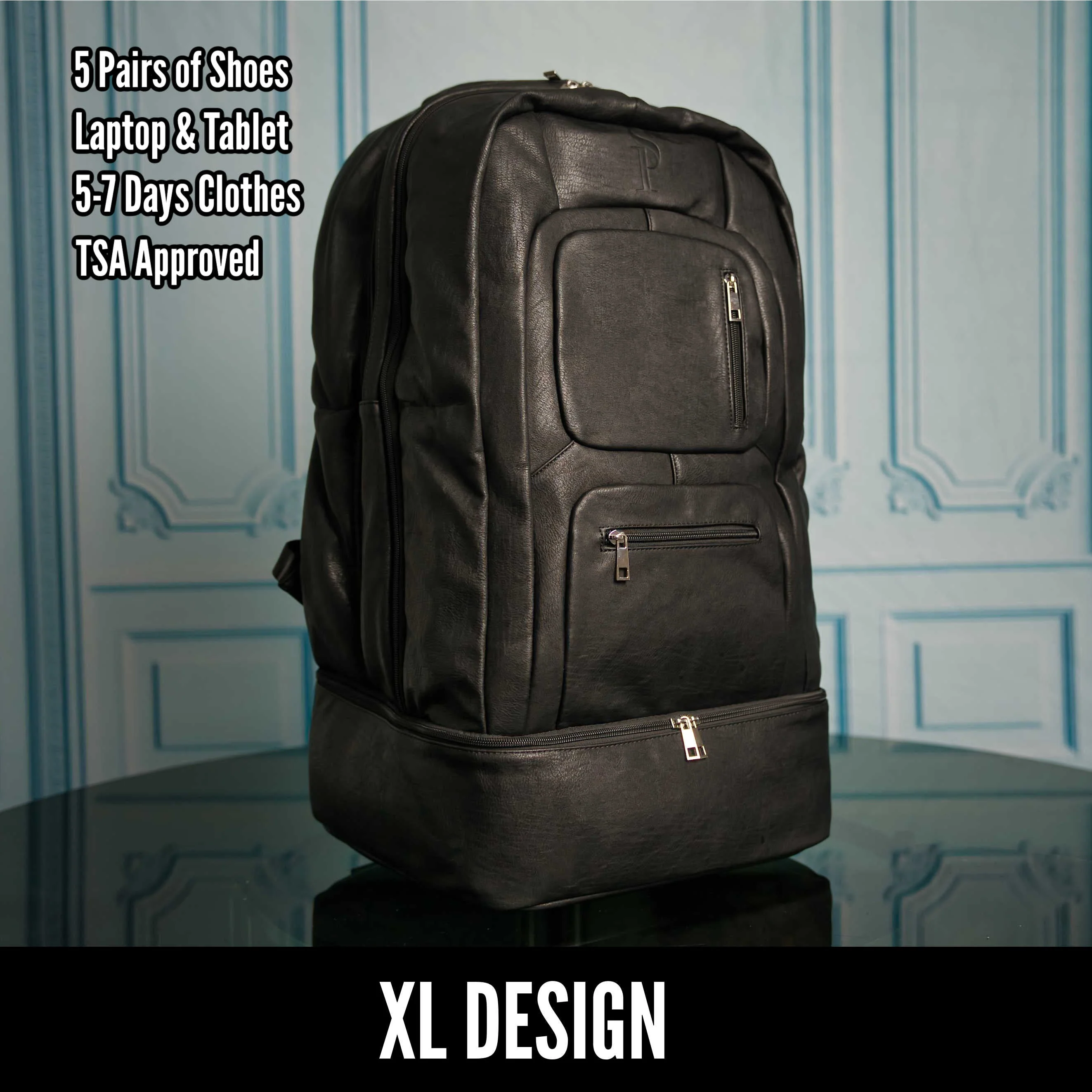 Black Leather Patented Carry-on Bag (XL Design) (Only 300 Made) - Image 12