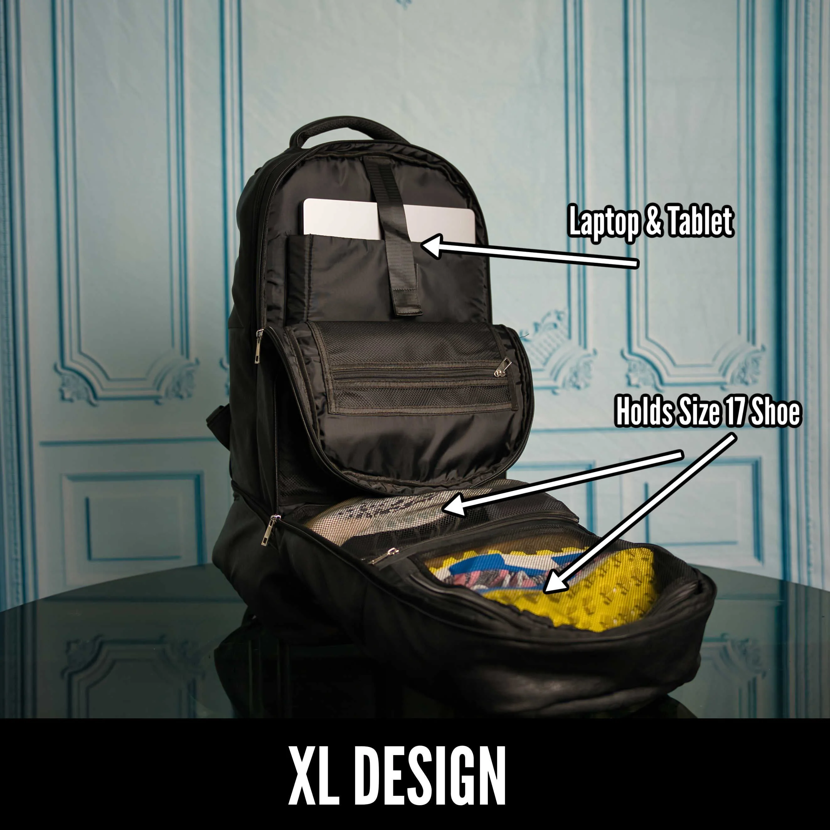 Black Leather Patented Carry-on Bag (XL Design) (Only 300 Made) - Image 8