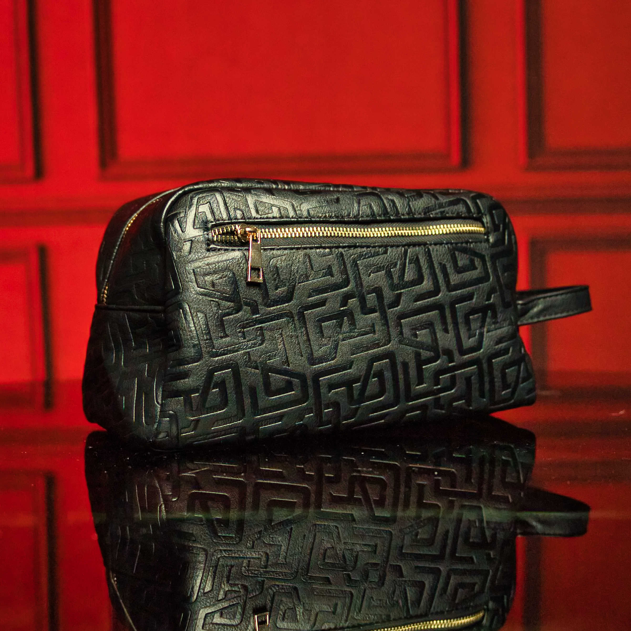Black Monogram Leather Toiletry Bag - Image 2