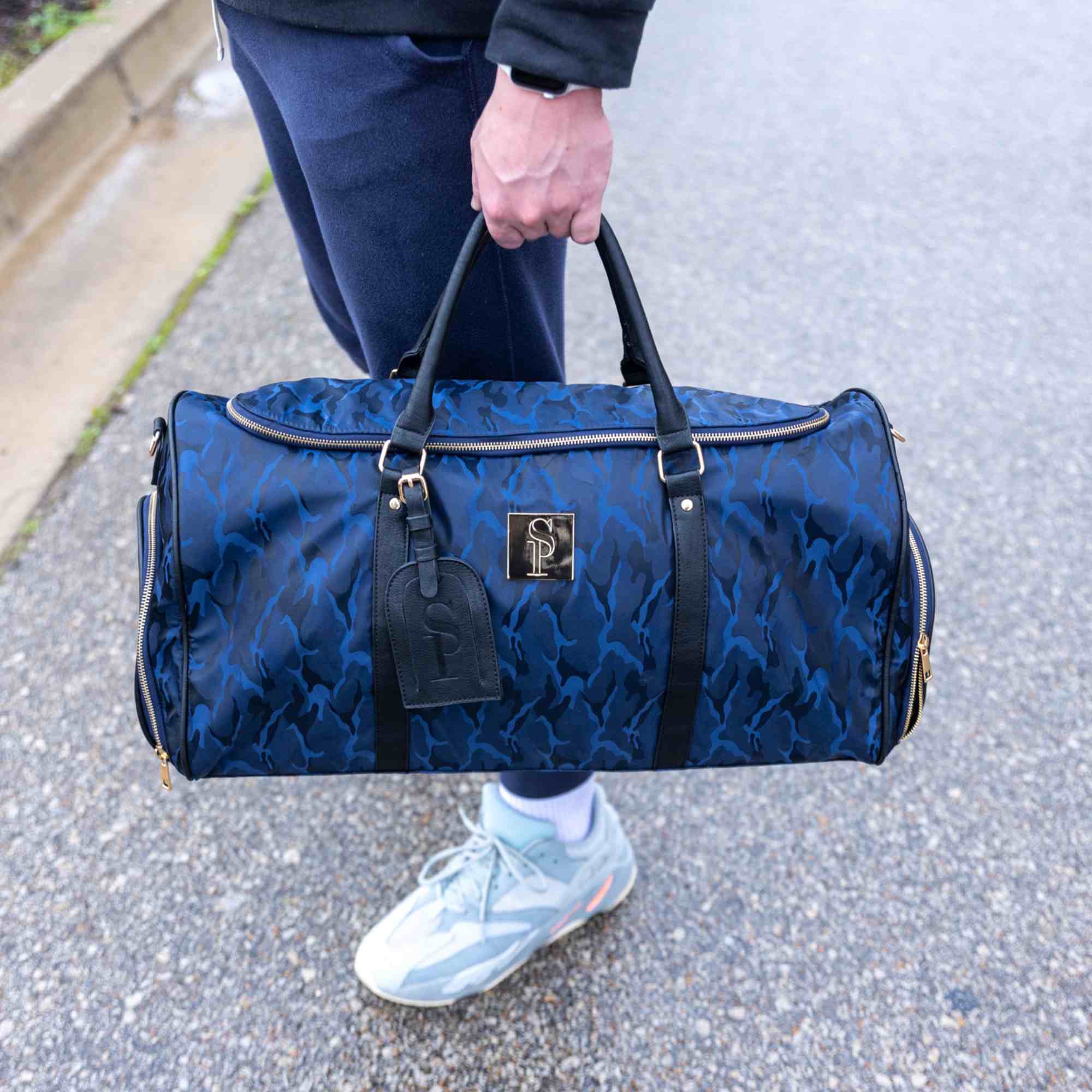 Blue Camo Weekender Duffle Bag - Image 2