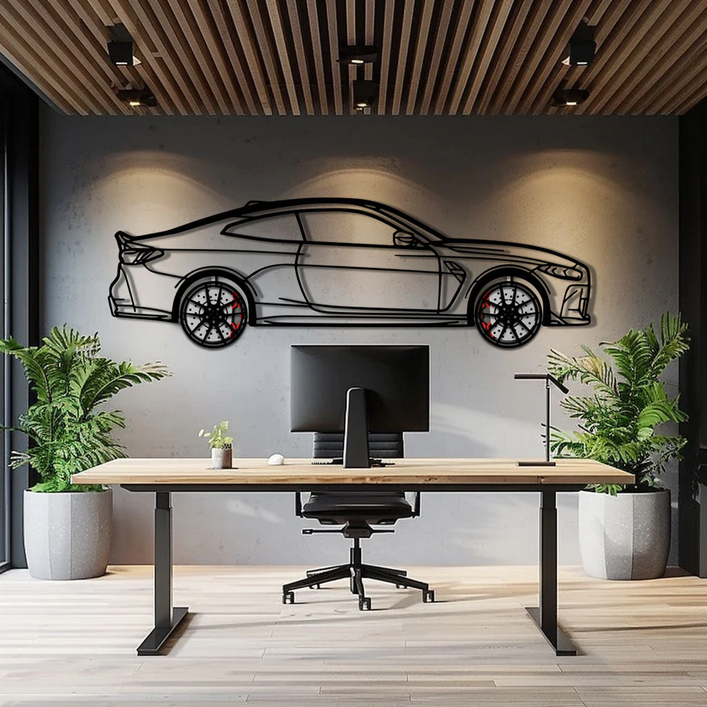 BMW M4 CSL Metal Car Wall Art with Rotating Wheels - Limited Edition G82 Silhouette - Interactive Automotive Wall Art - KAFMEKA108 - Image 10
