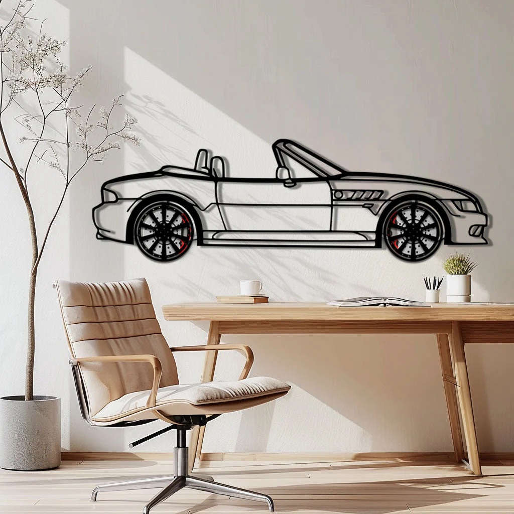 BMW Z3 Metal Car Wall Art with Rotating Wheels - Classic Roadster Silhouette Decor - Interactive Automotive Wall Art - KAFMEKA112 - Image 3