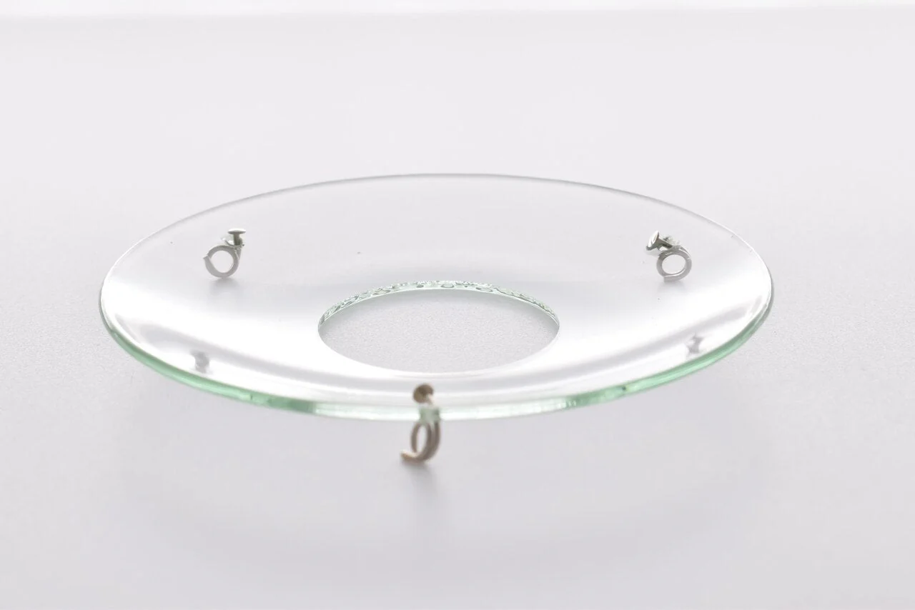 Bobeche - SET OF 2 Clear Plain Glass with Three Silver Hooks 2.75 Inch